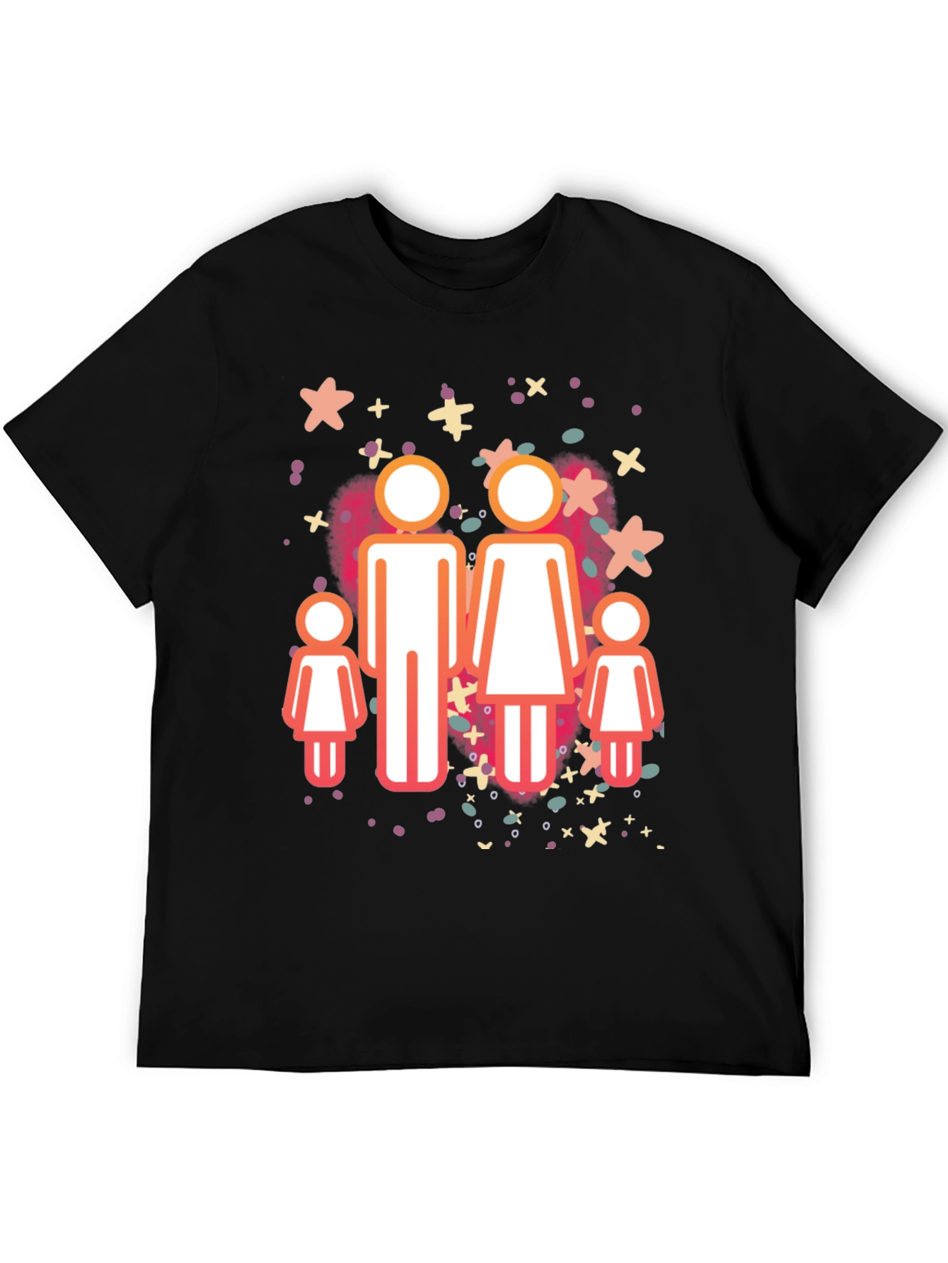 Family Graphic Tee - Black Cotton Blend Shirt