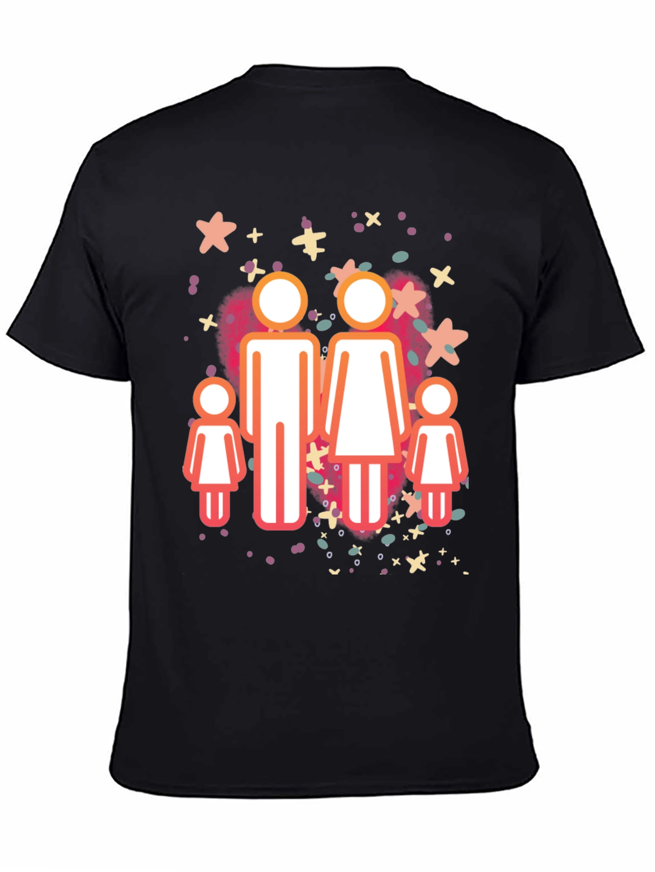 Family Graphic Tee - Black Cotton Blend Shirt