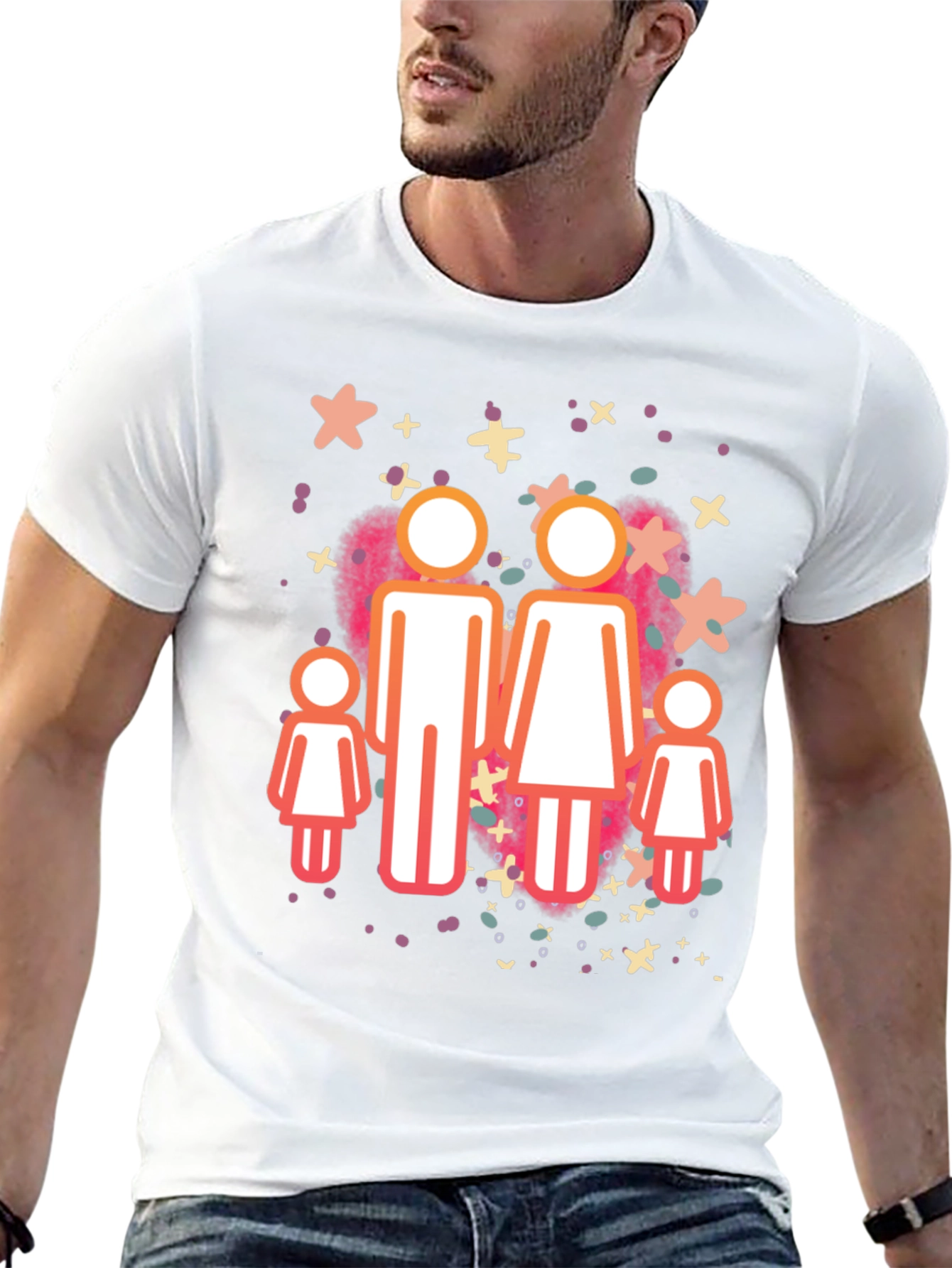 Family Graphic Tee - Black Cotton Blend Shirt