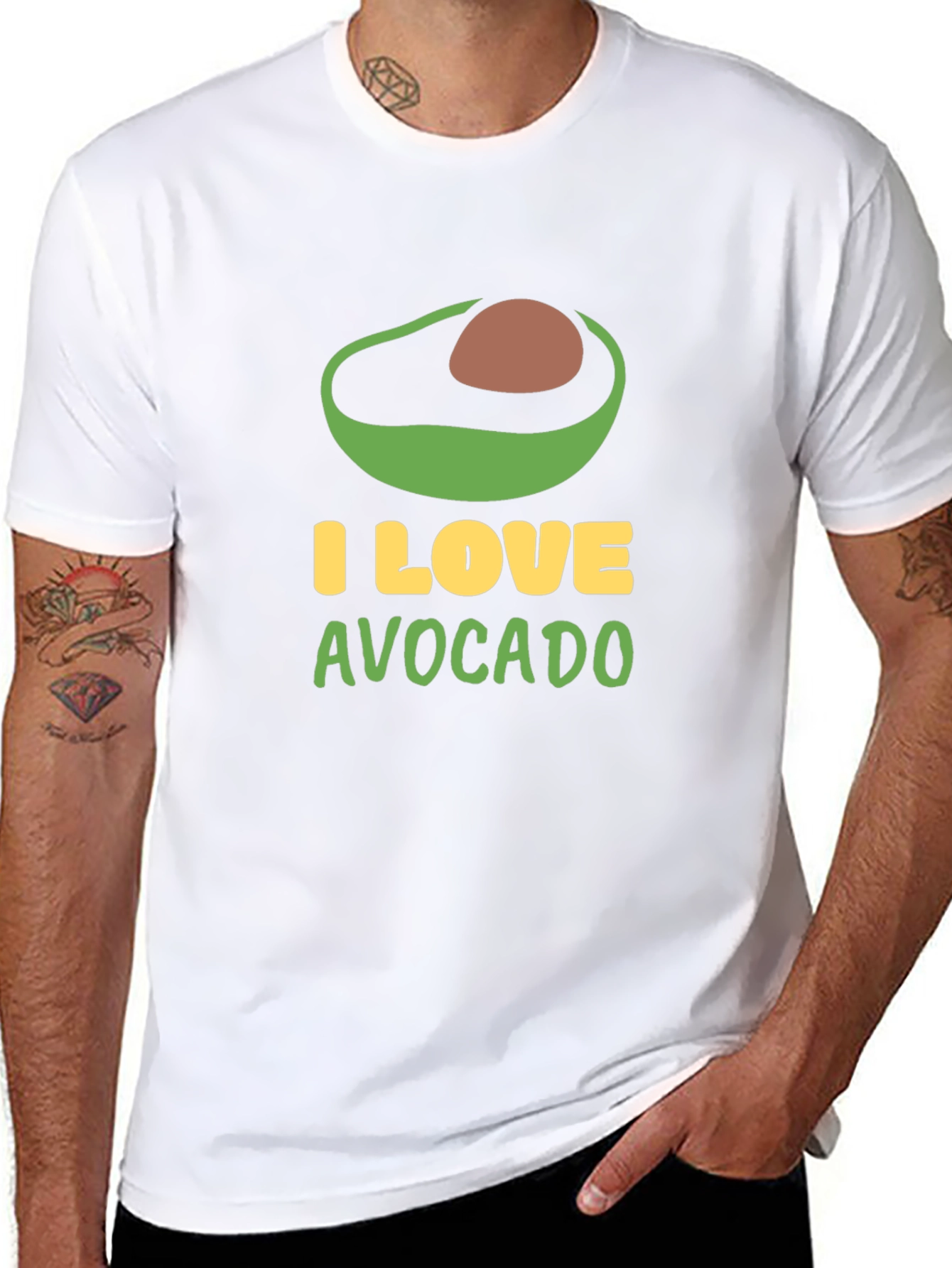 I Love Avocado Black T-Shirt