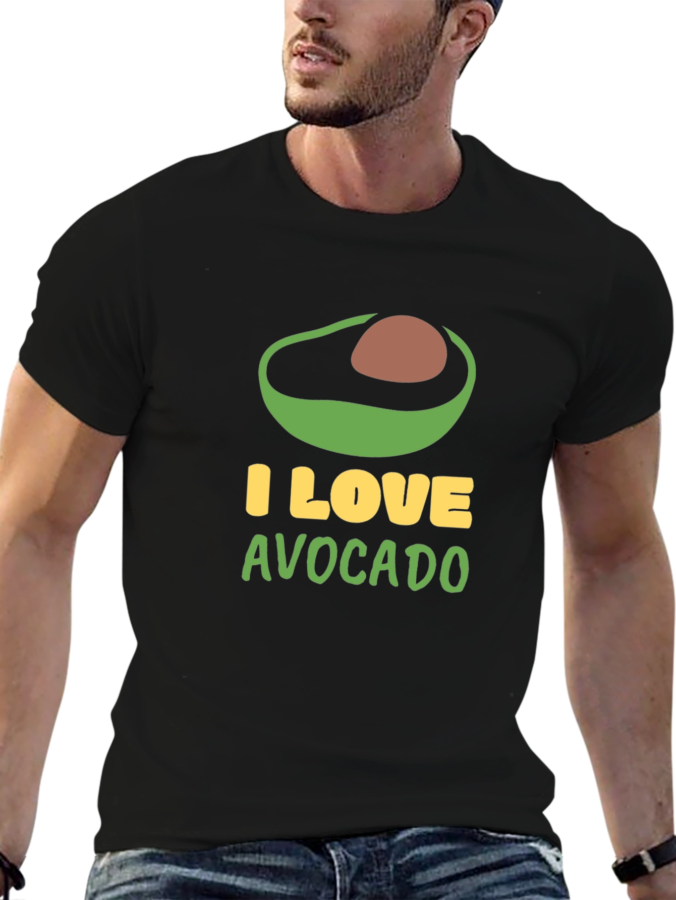 I Love Avocado Black T-Shirt