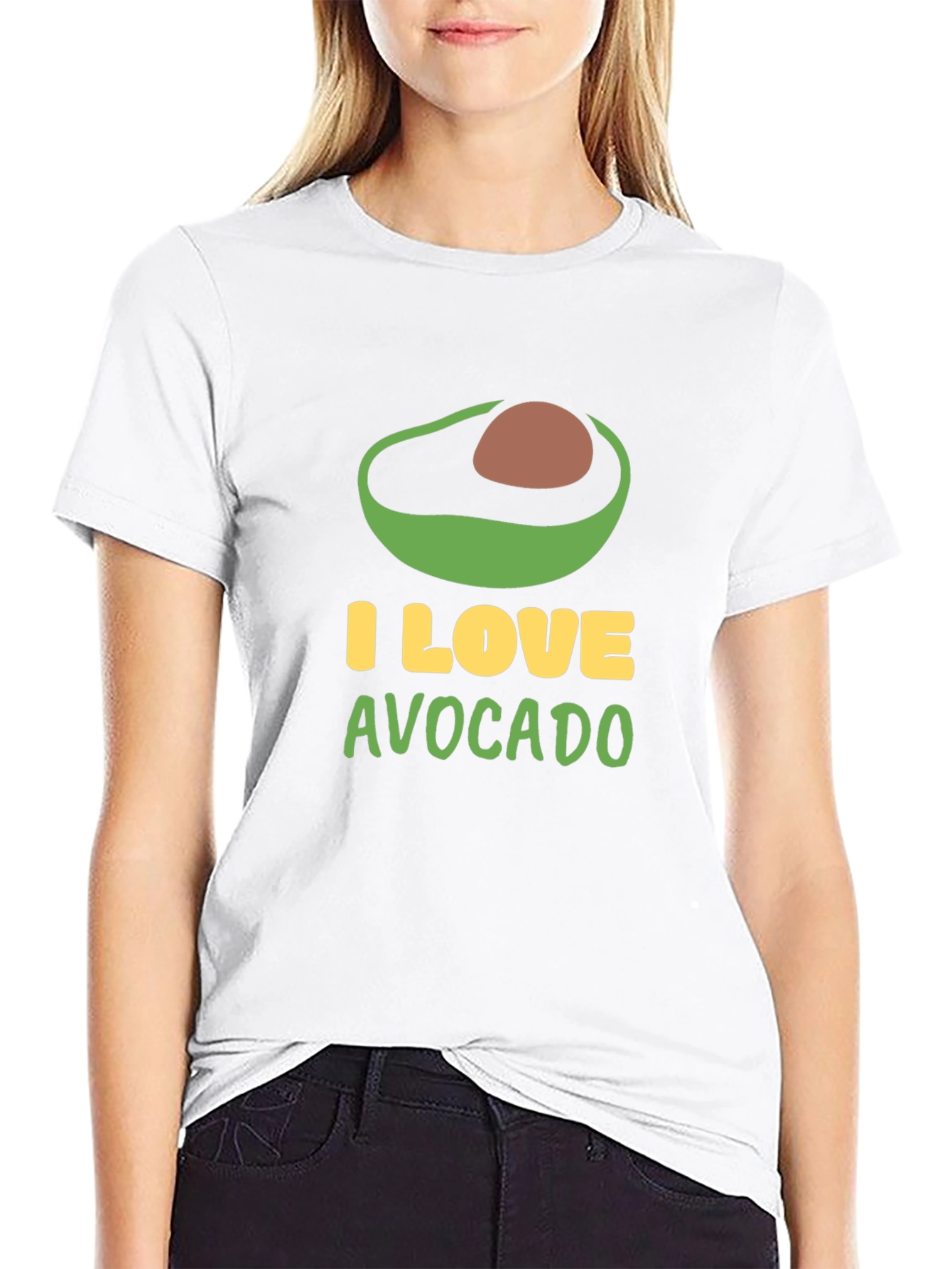 I Love Avocado Black T-Shirt