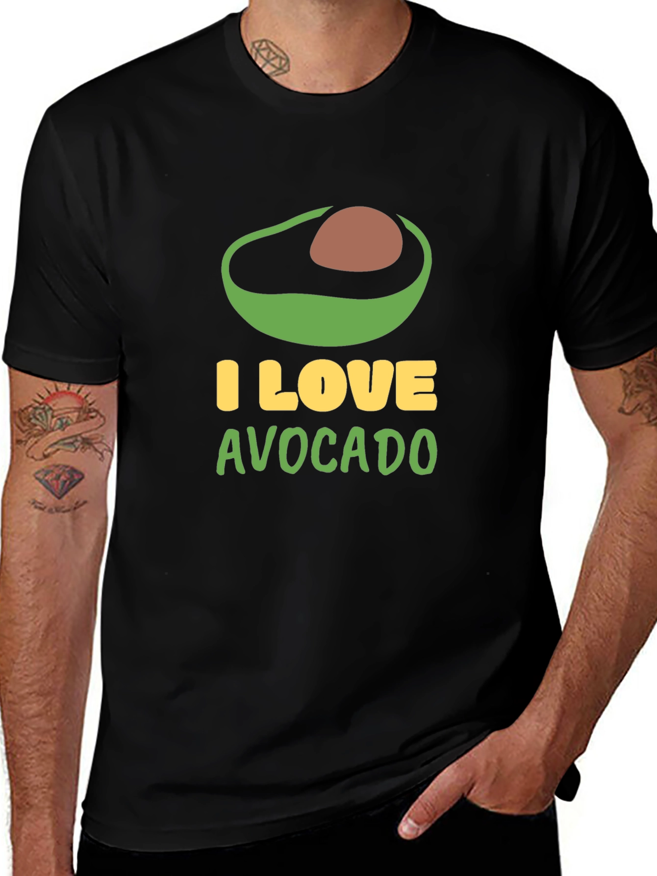 I Love Avocado Black T-Shirt