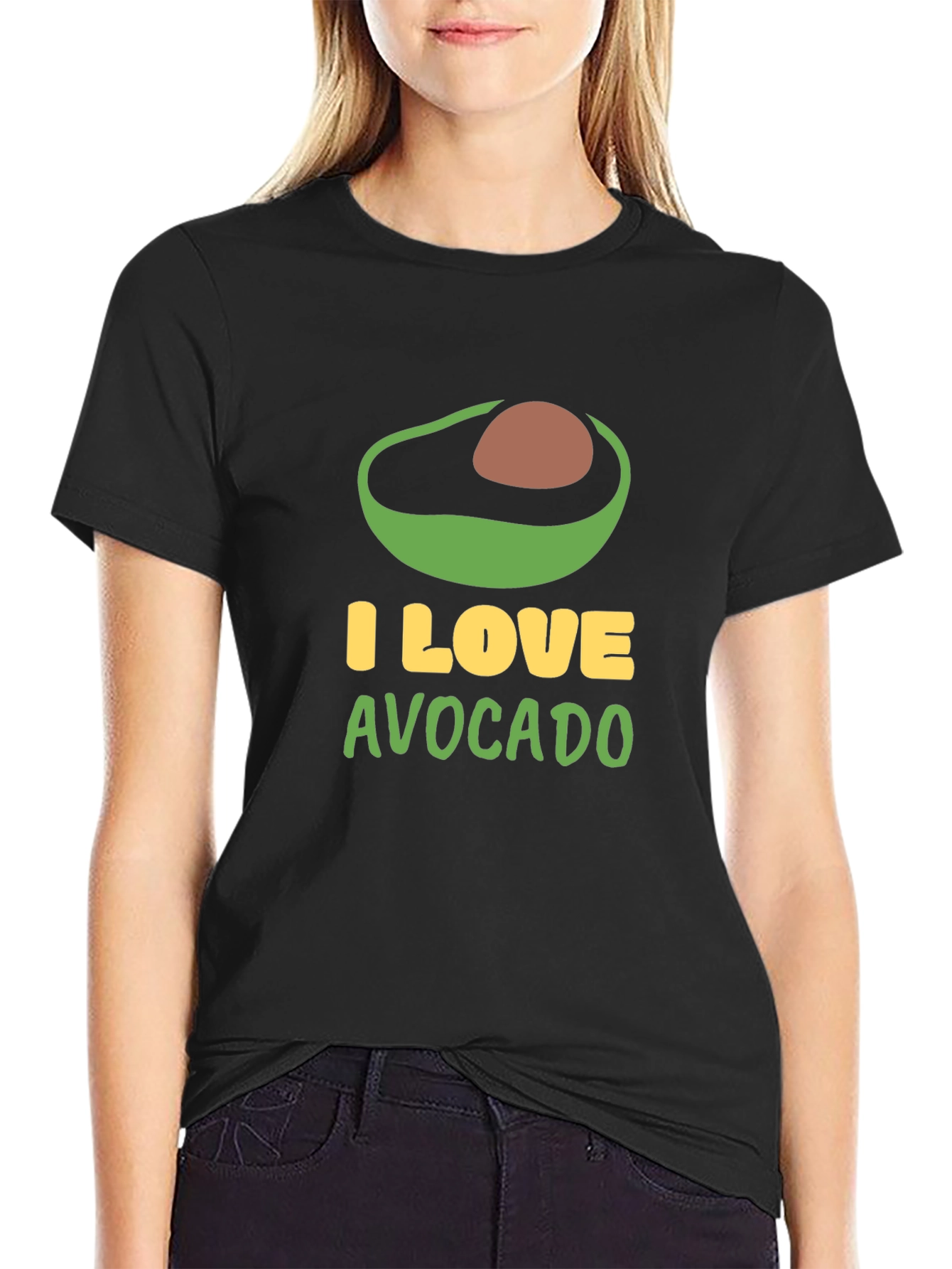 I Love Avocado Black T-Shirt