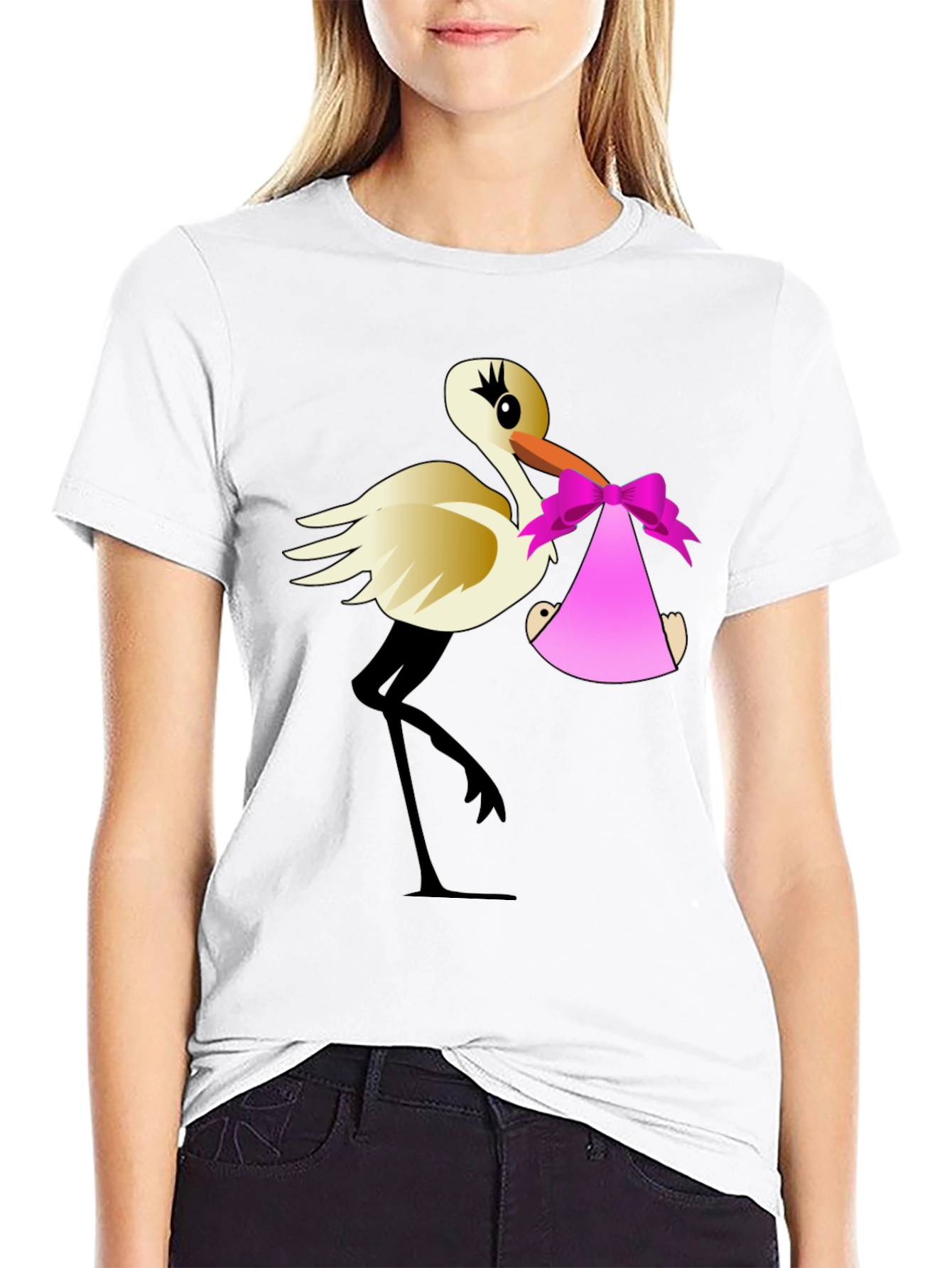 Stork Baby Delivery Graphic T-Shirt
