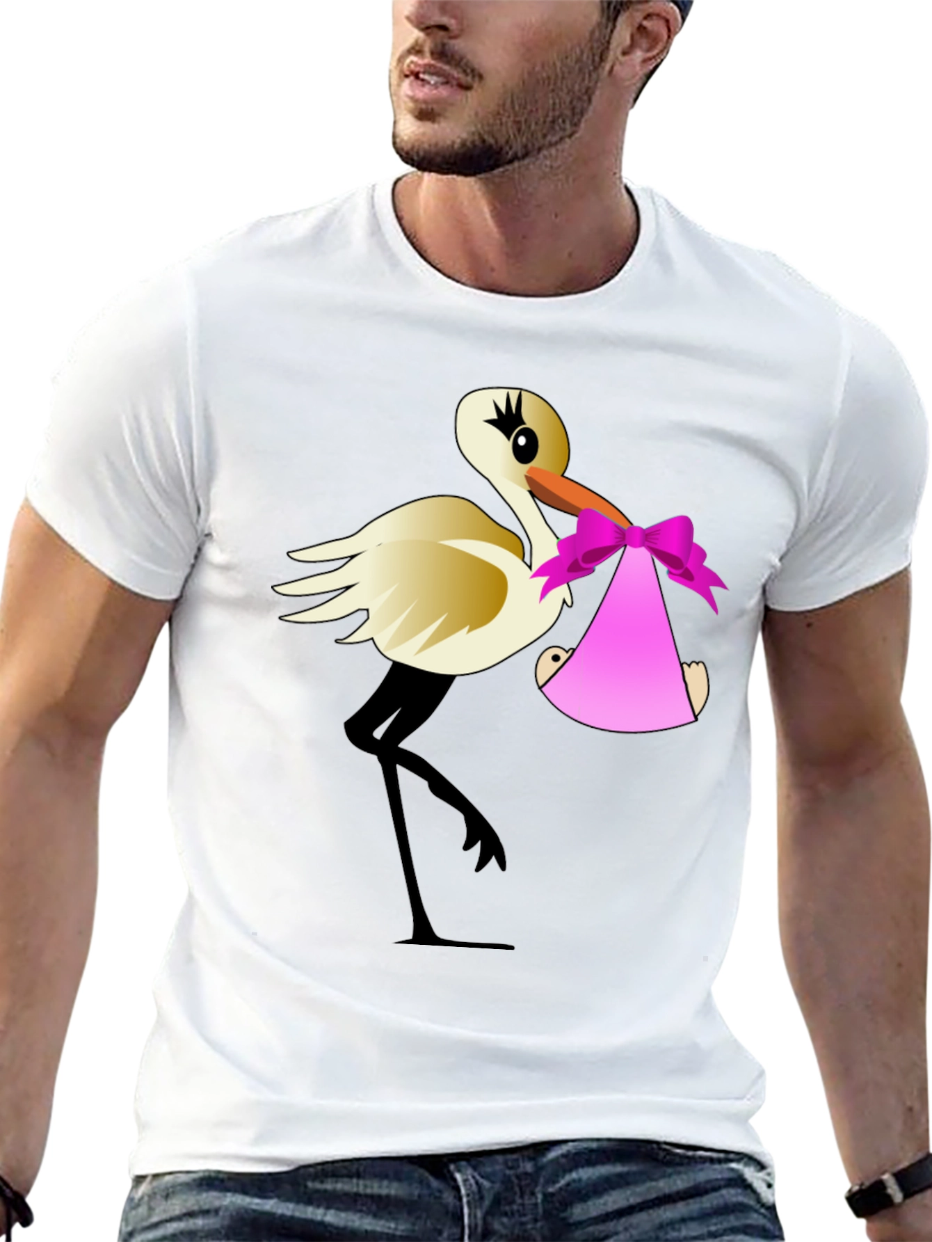 Stork Baby Delivery Graphic T-Shirt