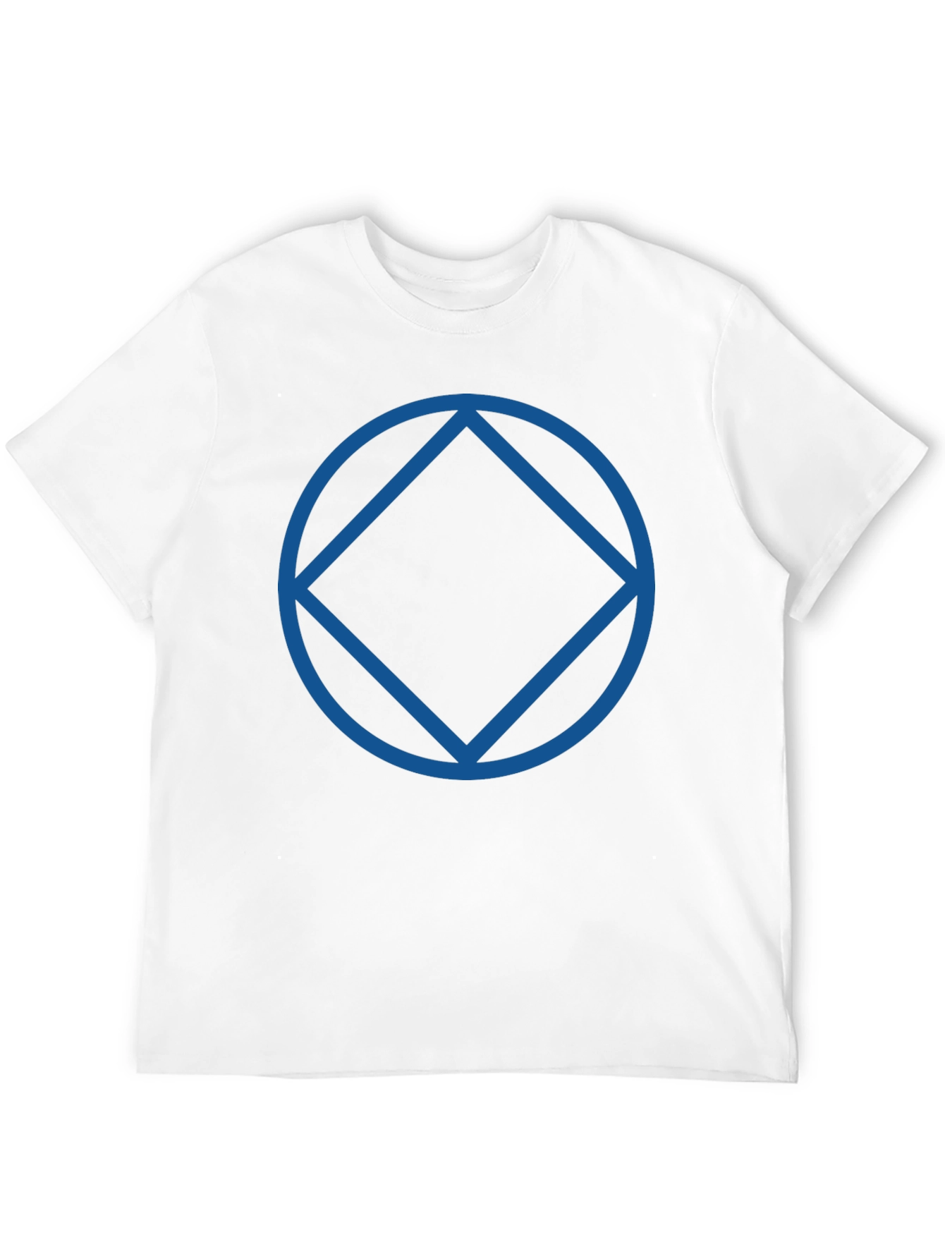 Black T-Shirt with Blue Circle and Diamond Design