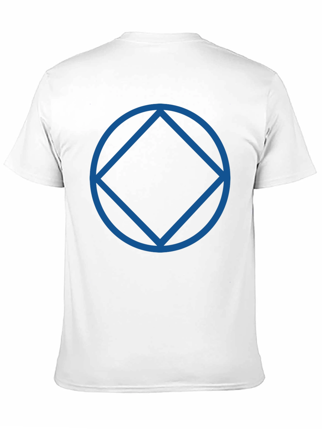 Black T-Shirt with Blue Circle and Diamond Design