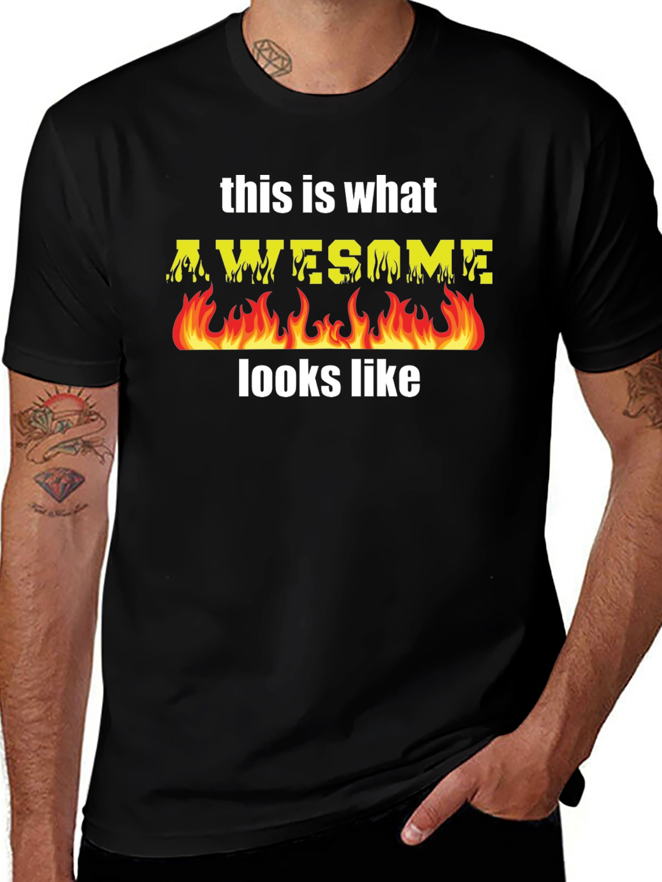 Awesome Flames T-Shirt - Cool Graphic Tee