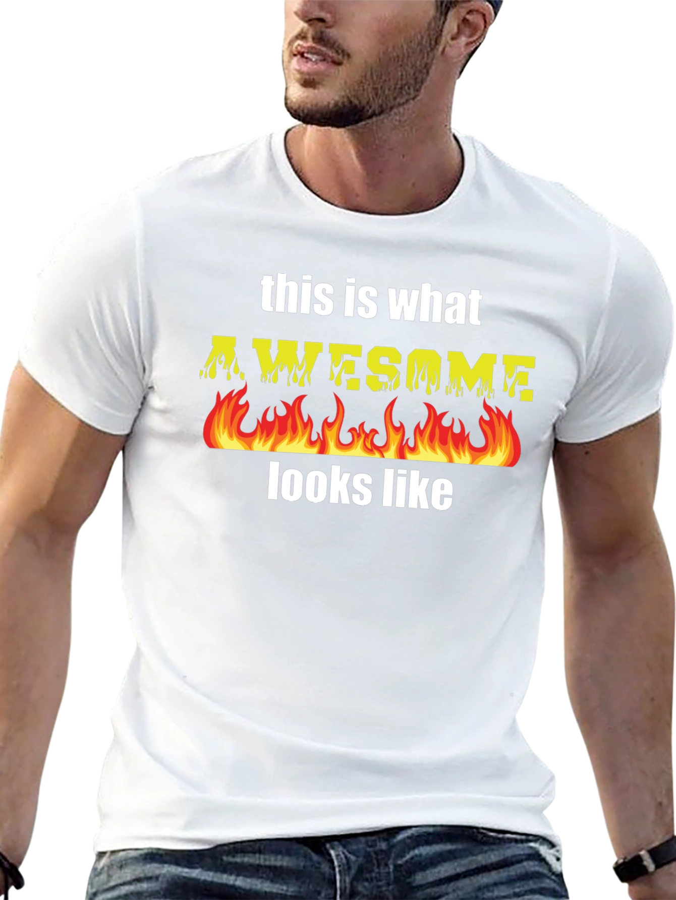 Awesome Flames T-Shirt - Cool Graphic Tee