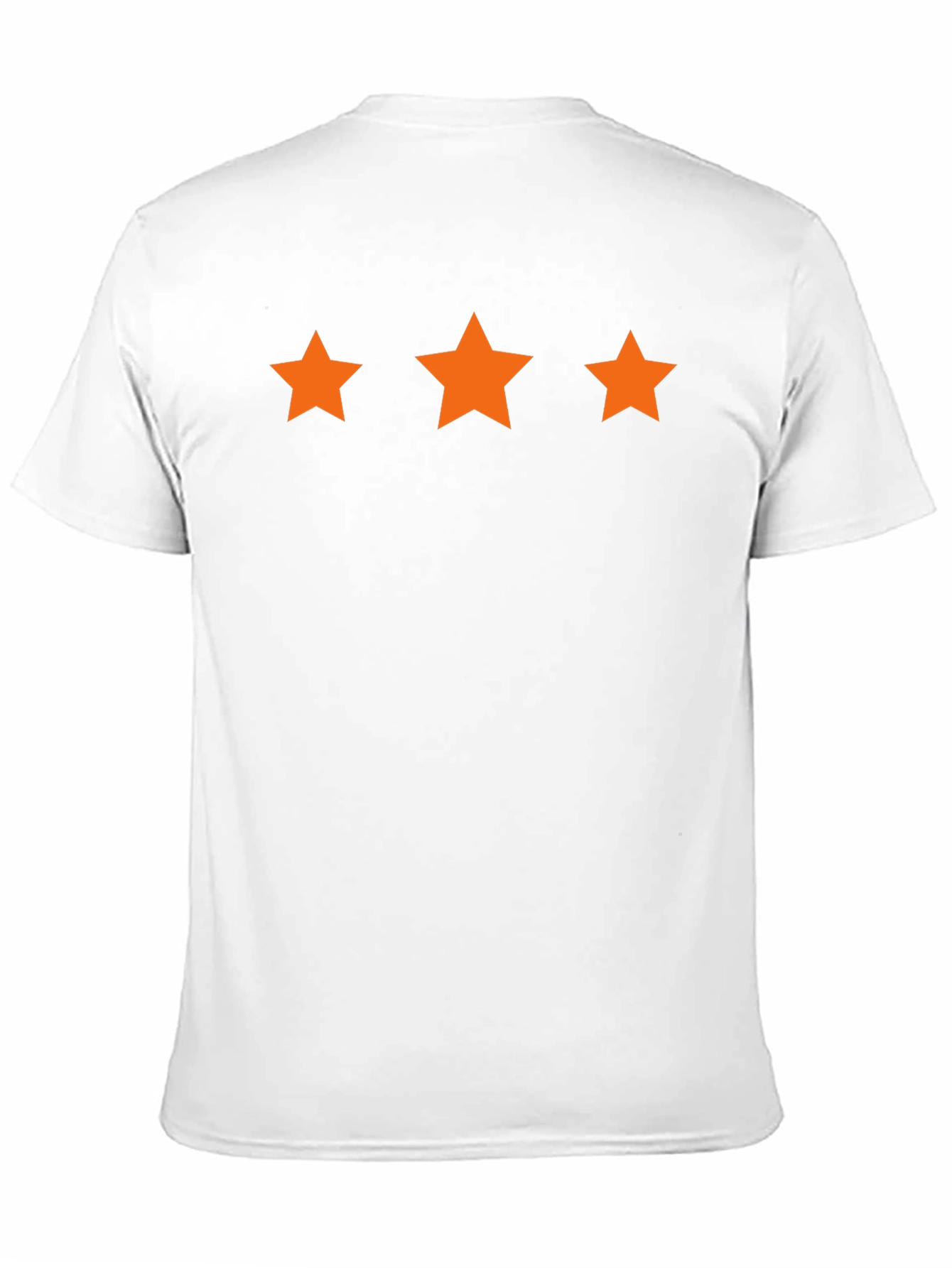 Mens Black T-Shirt with Three Orange Stars Design