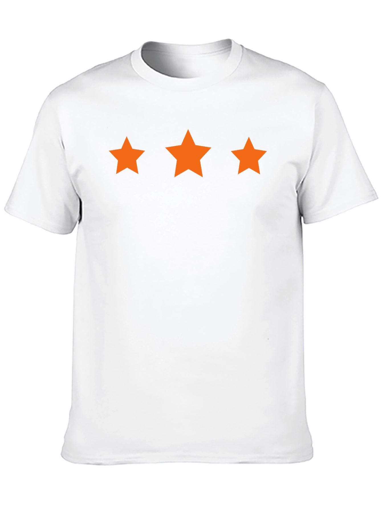 Mens Black T-Shirt with Three Orange Stars Design