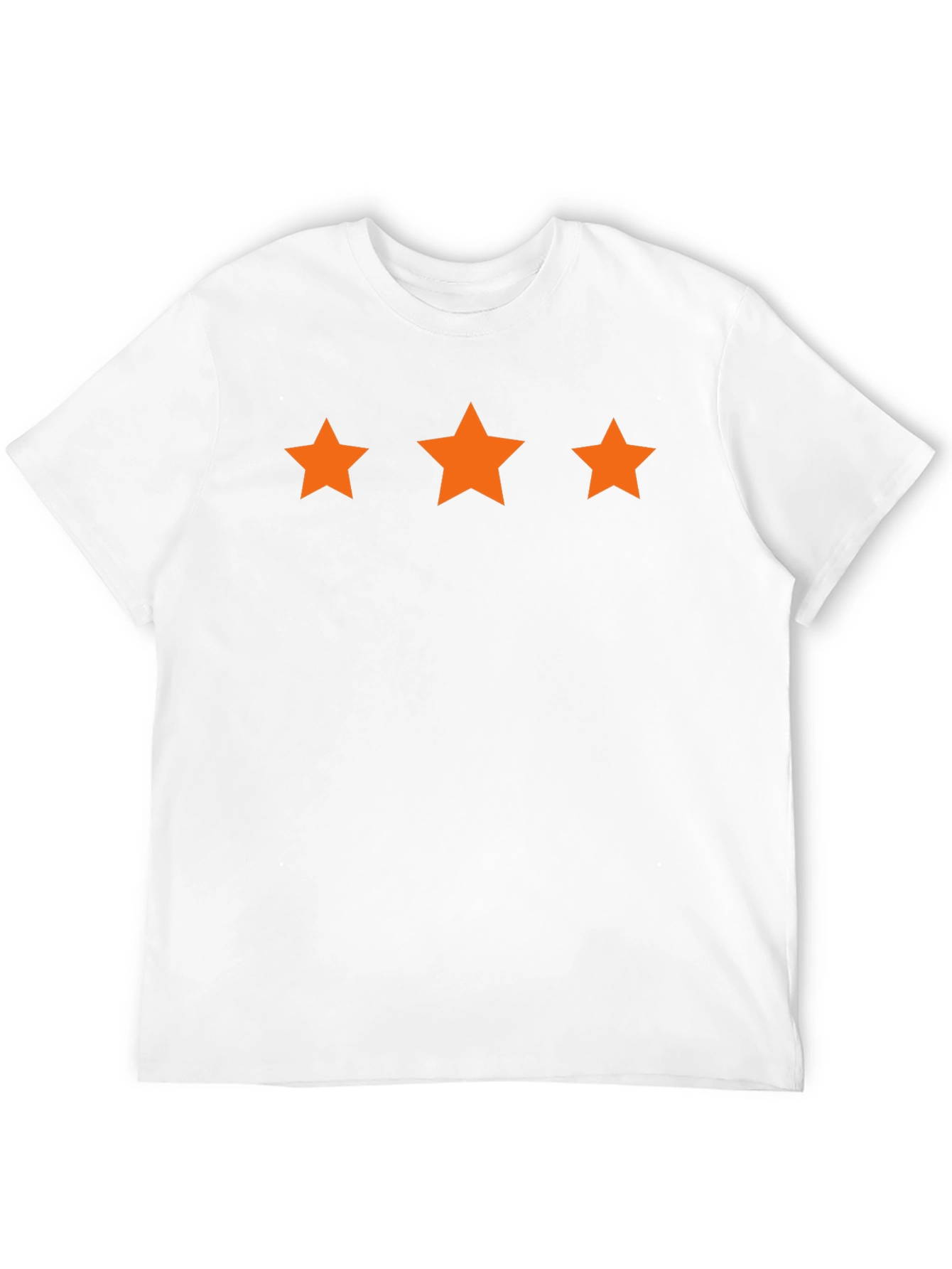 Mens Black T-Shirt with Three Orange Stars Design