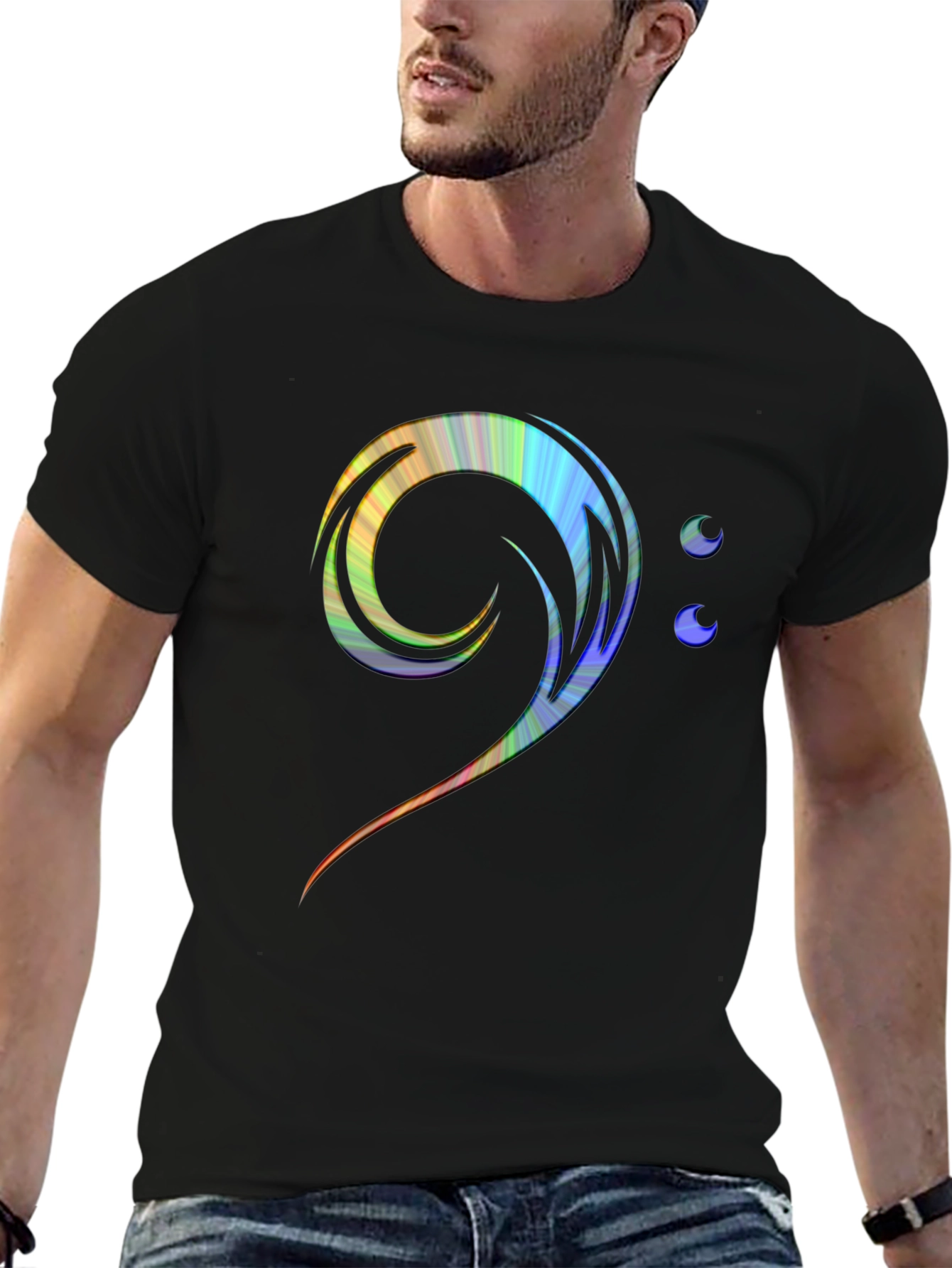 Bass Clef Rainbow T-Shirt - Music Lover Tee