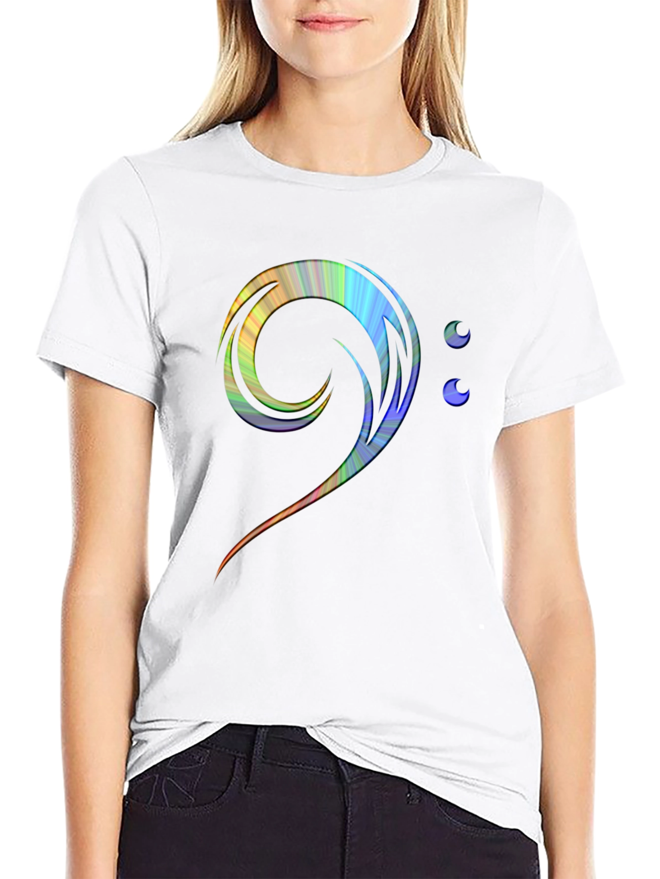 Bass Clef Rainbow T-Shirt - Music Lover Tee