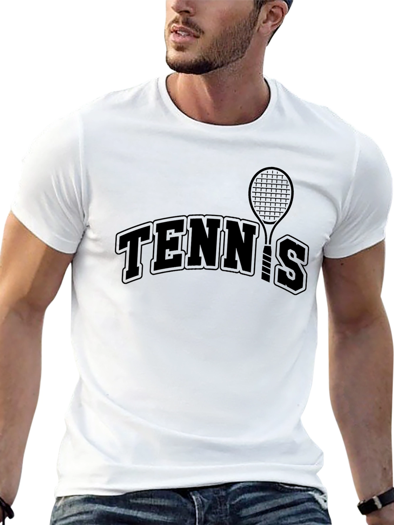 Tennis Graphic Black T-Shirt
