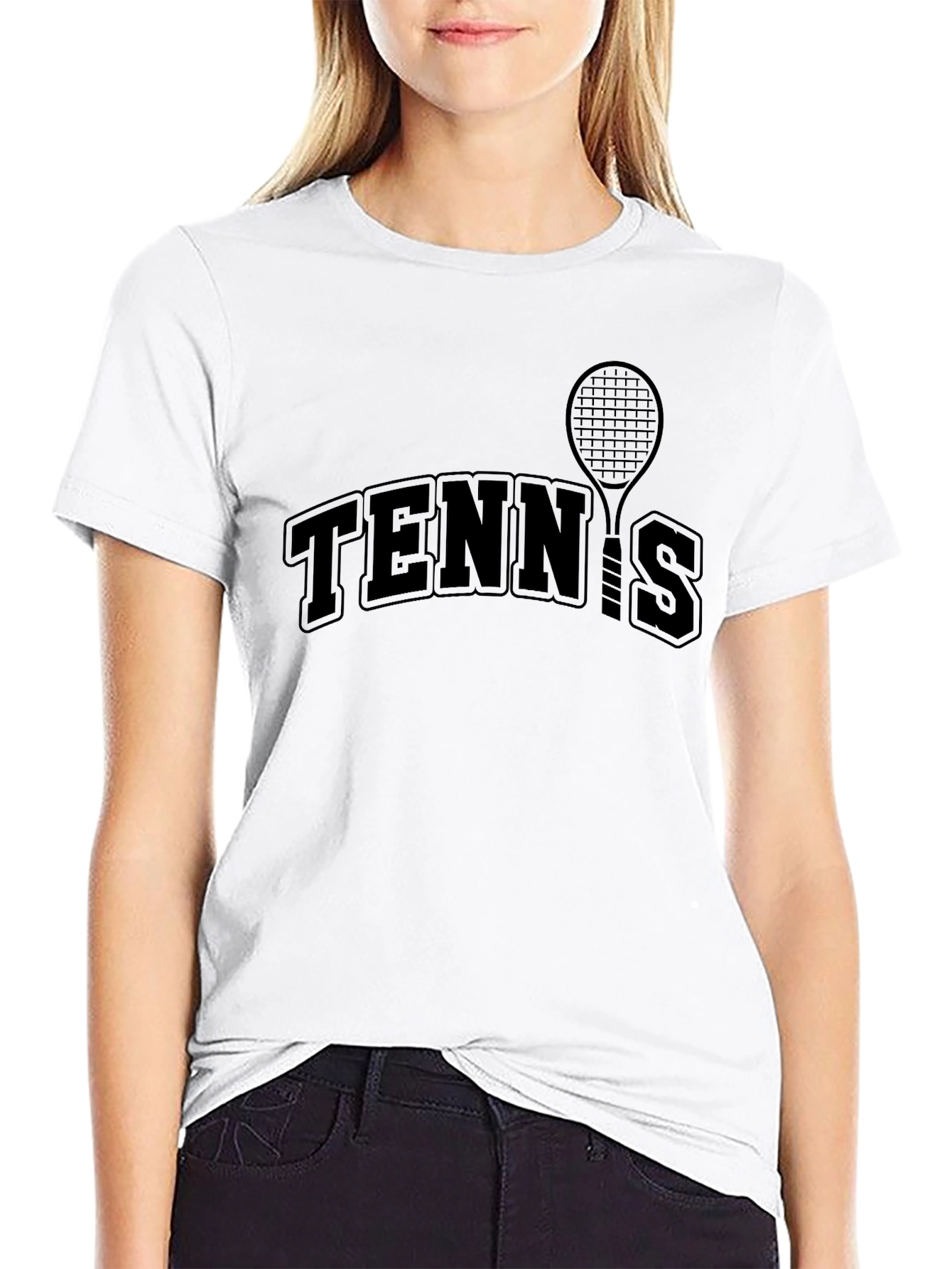 Tennis Graphic Black T-Shirt