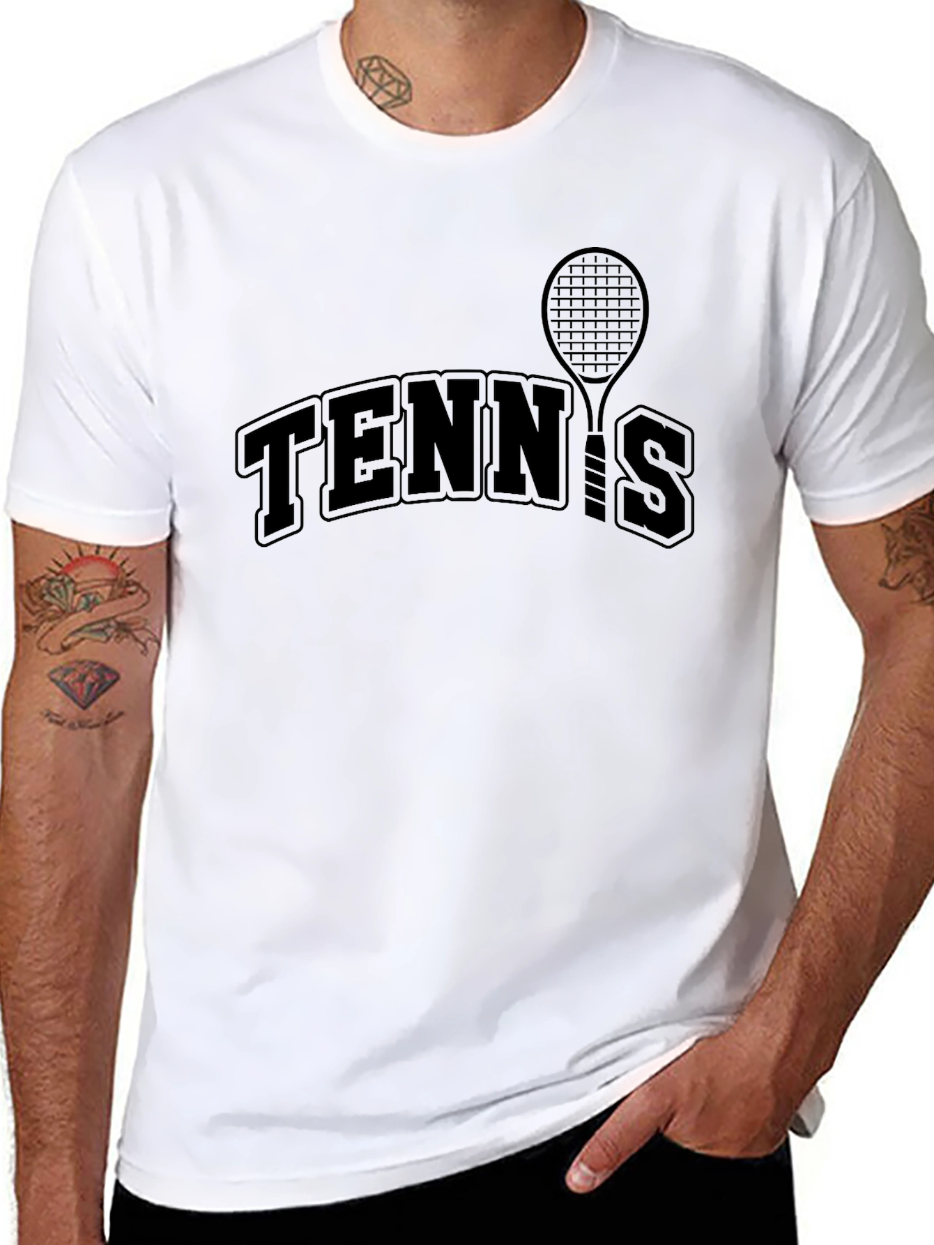 Tennis Graphic Black T-Shirt