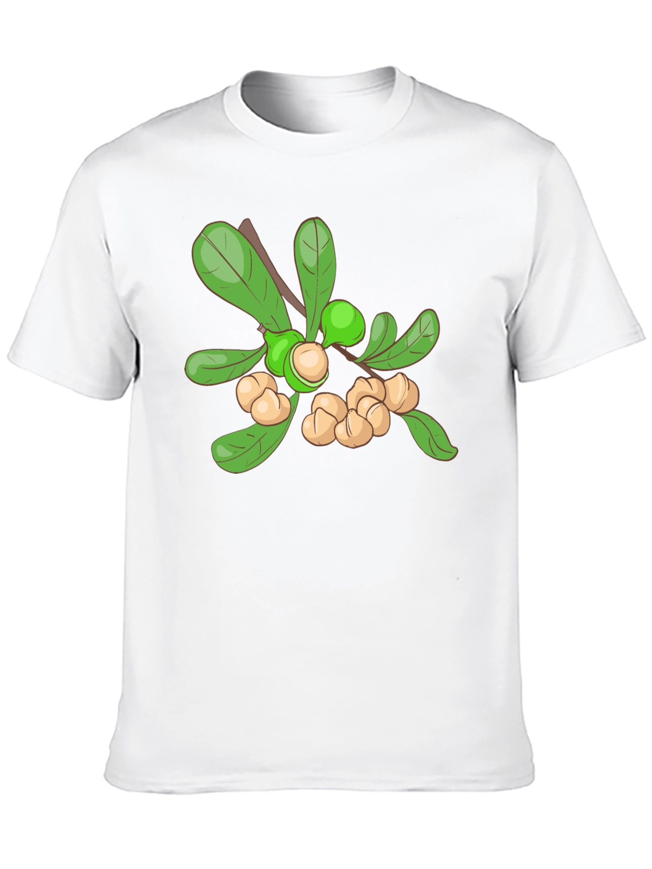 Macadamia Nut Branch Graphic Tee - Black Cotton Blend