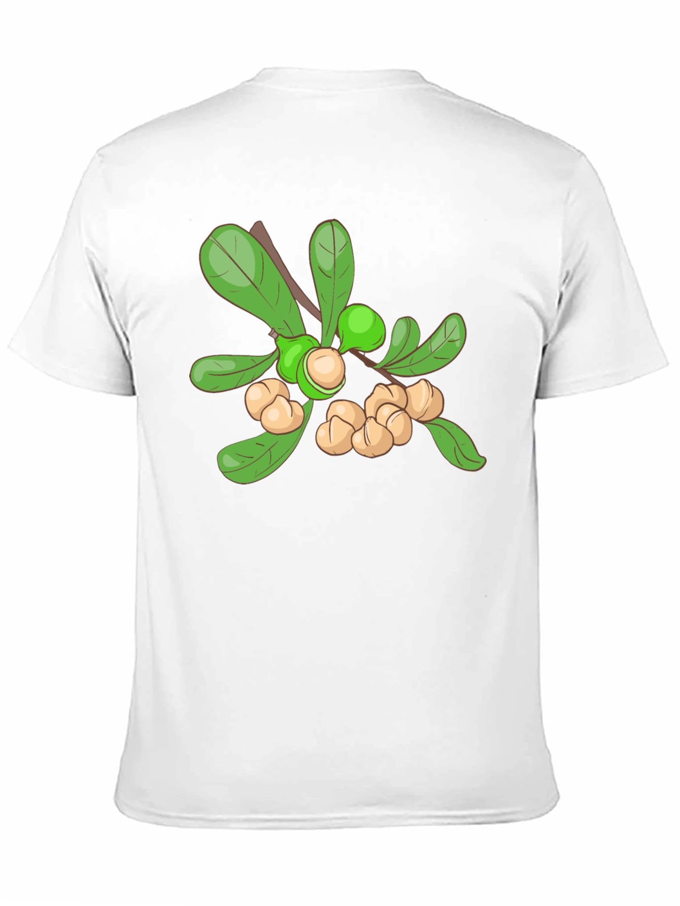 Macadamia Nut Branch Graphic Tee - Black Cotton Blend