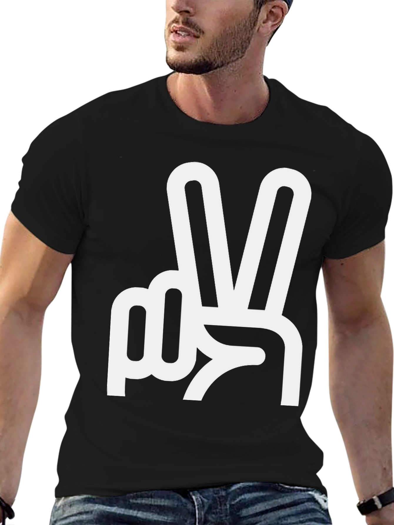 Peace Sign Graphic Tee - Classic Black T-Shirt