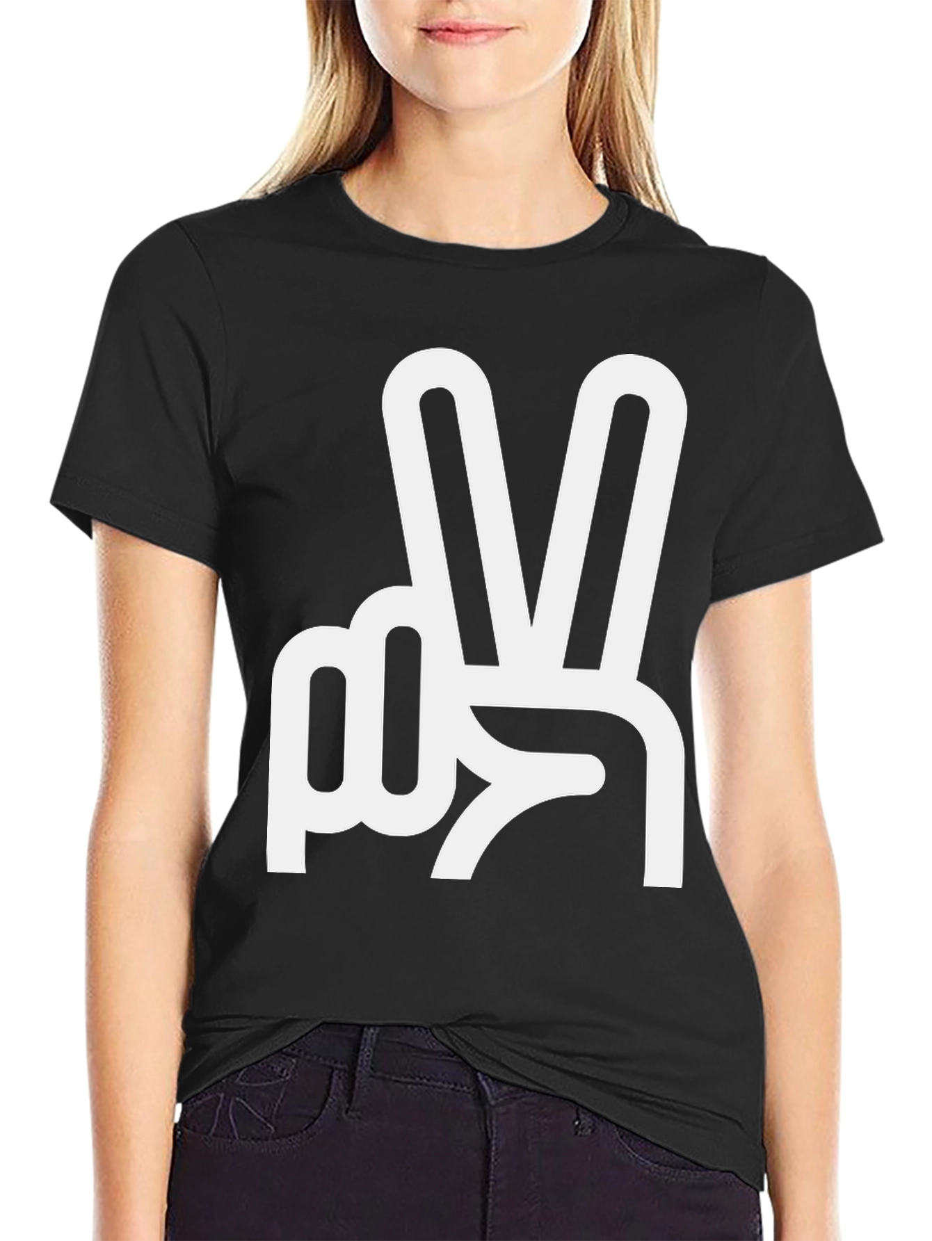 Peace Sign Graphic Tee - Classic Black T-Shirt