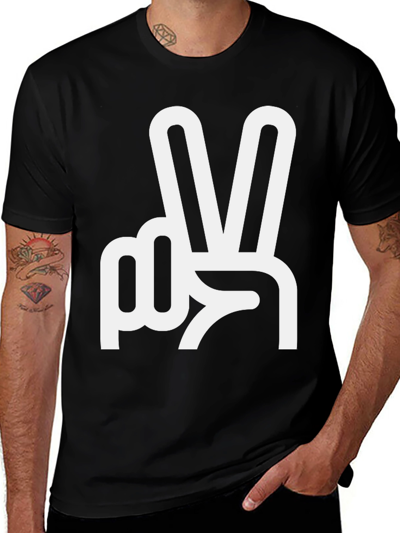 Peace Sign Graphic Tee - Classic Black T-Shirt