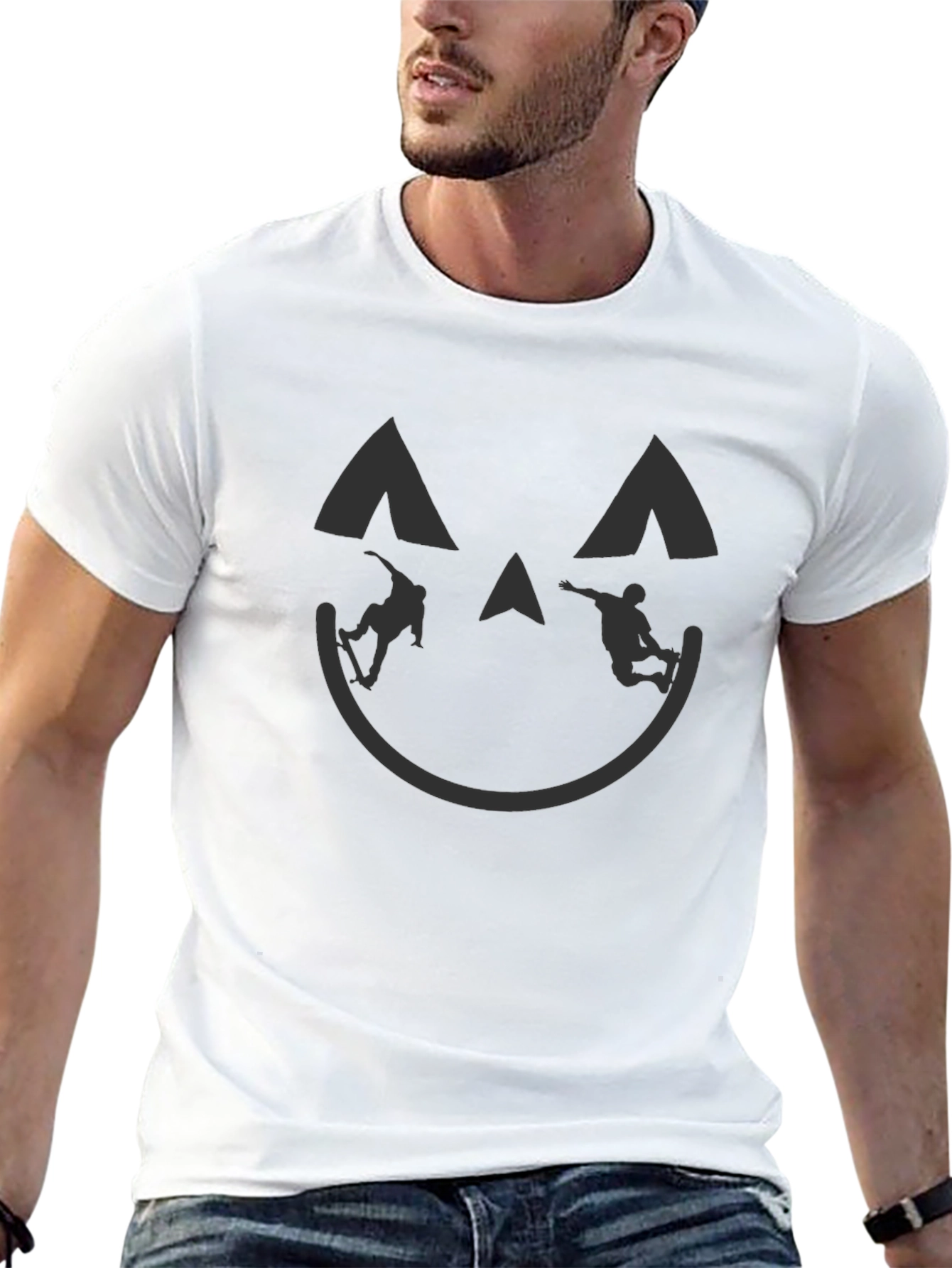 Skateboarding Pumpkin Halloween T-Shirt