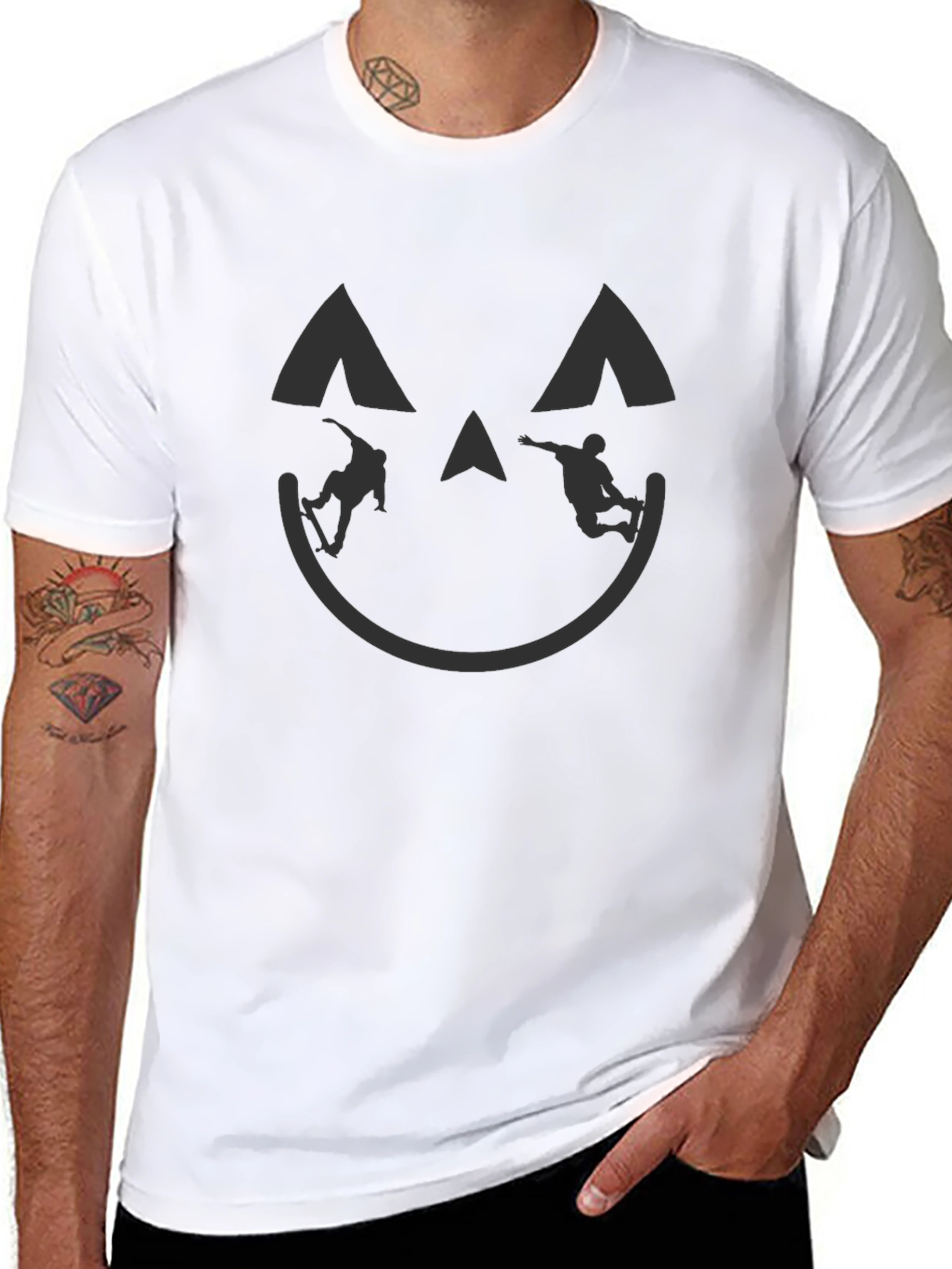 Skateboarding Pumpkin Halloween T-Shirt