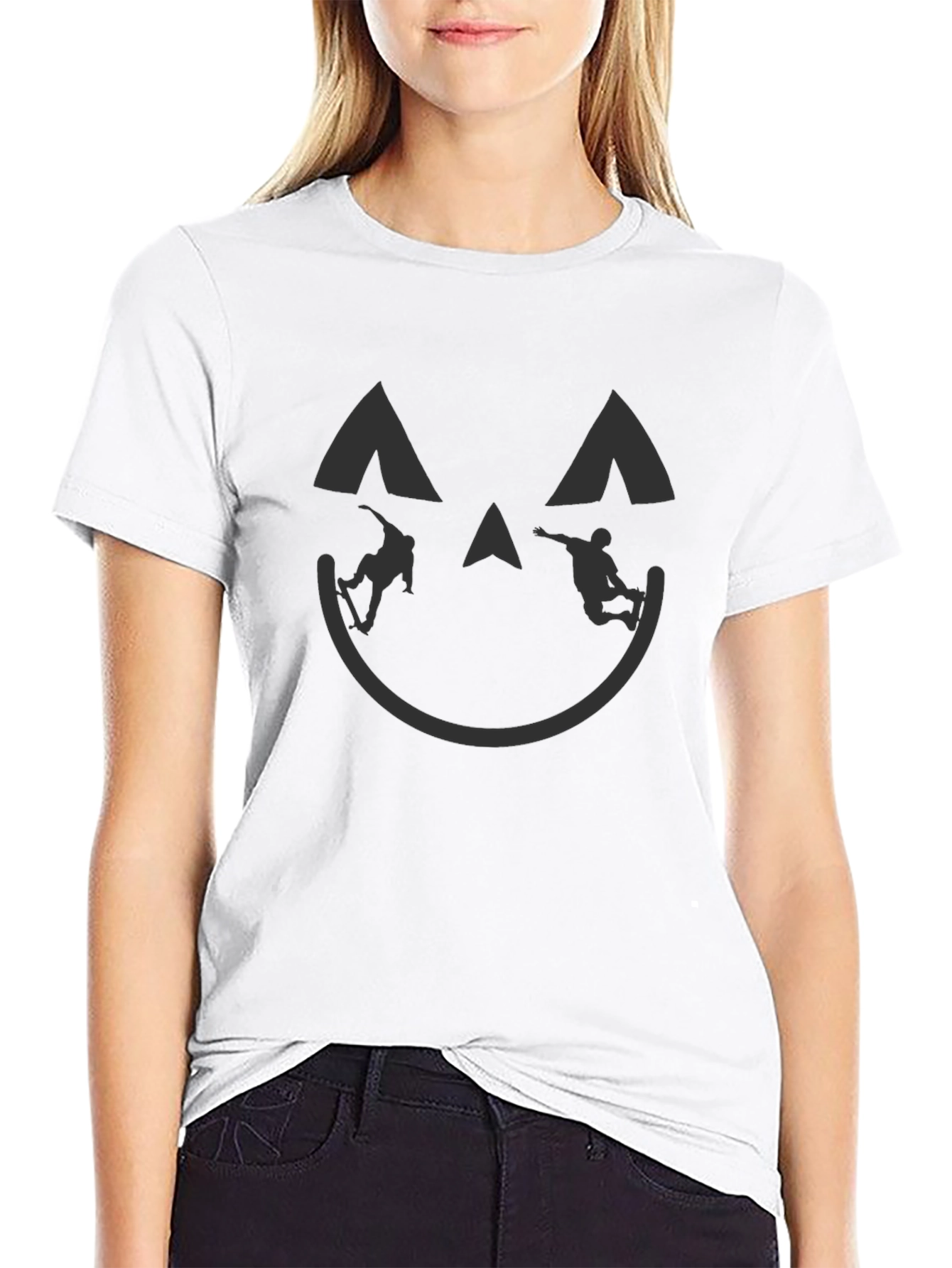 Skateboarding Pumpkin Halloween T-Shirt
