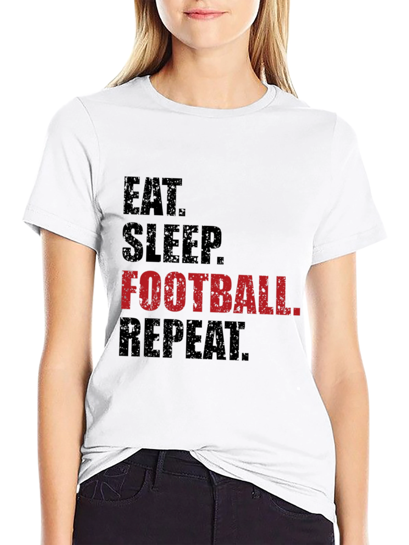 Eat Sleep Football Repeat Graphic Tee