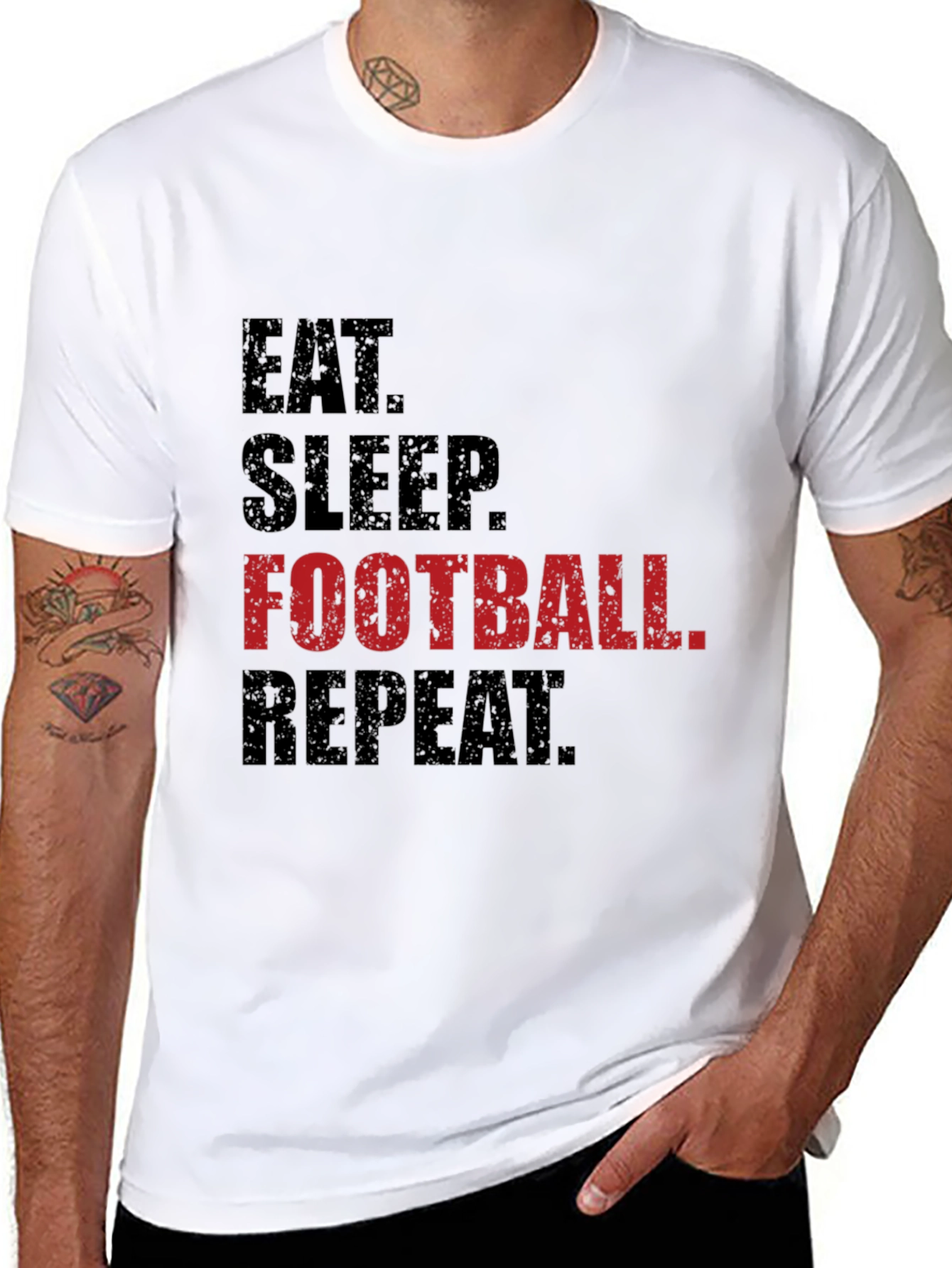 Eat Sleep Football Repeat Graphic Tee