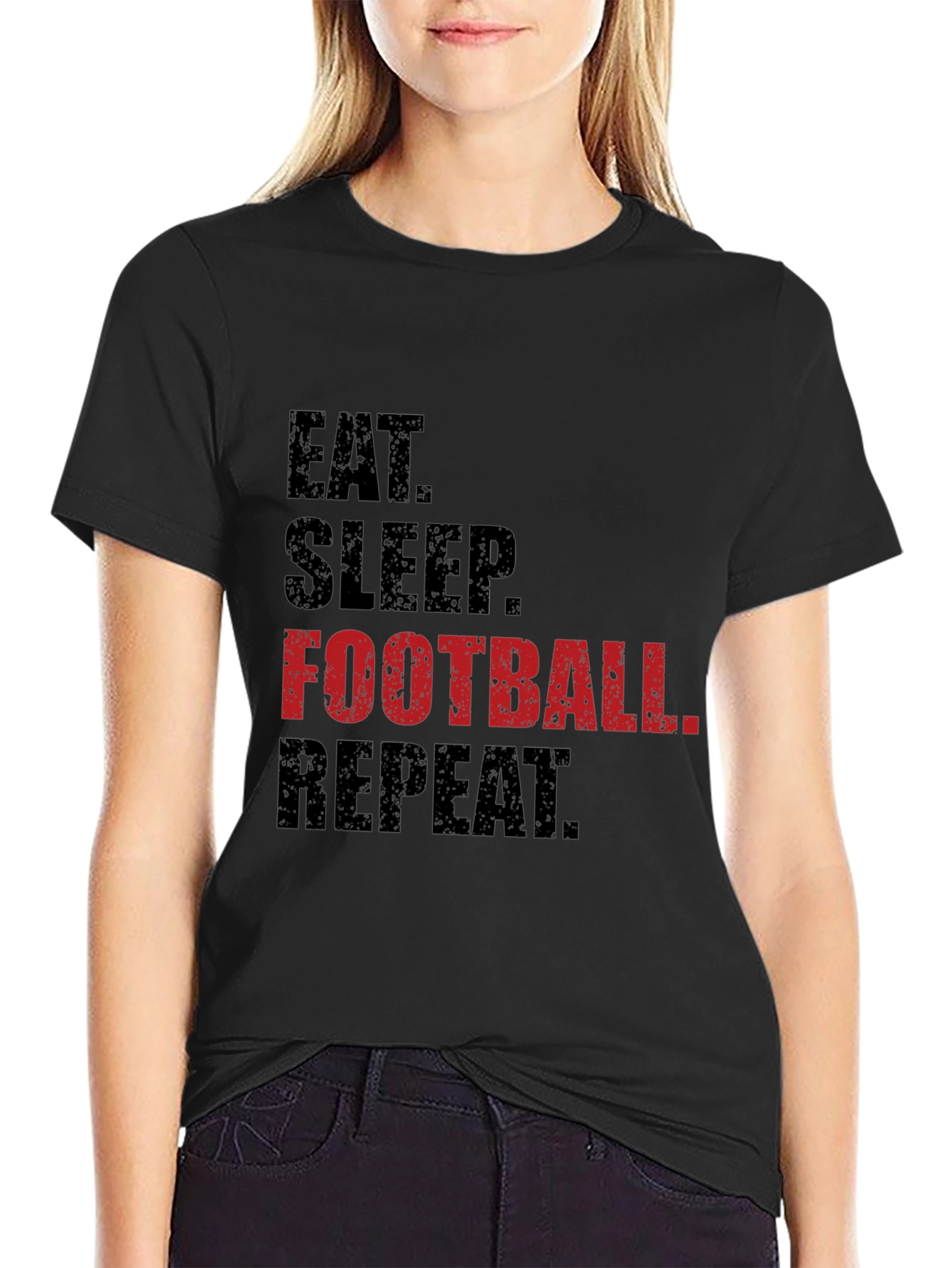 Eat Sleep Football Repeat Graphic Tee