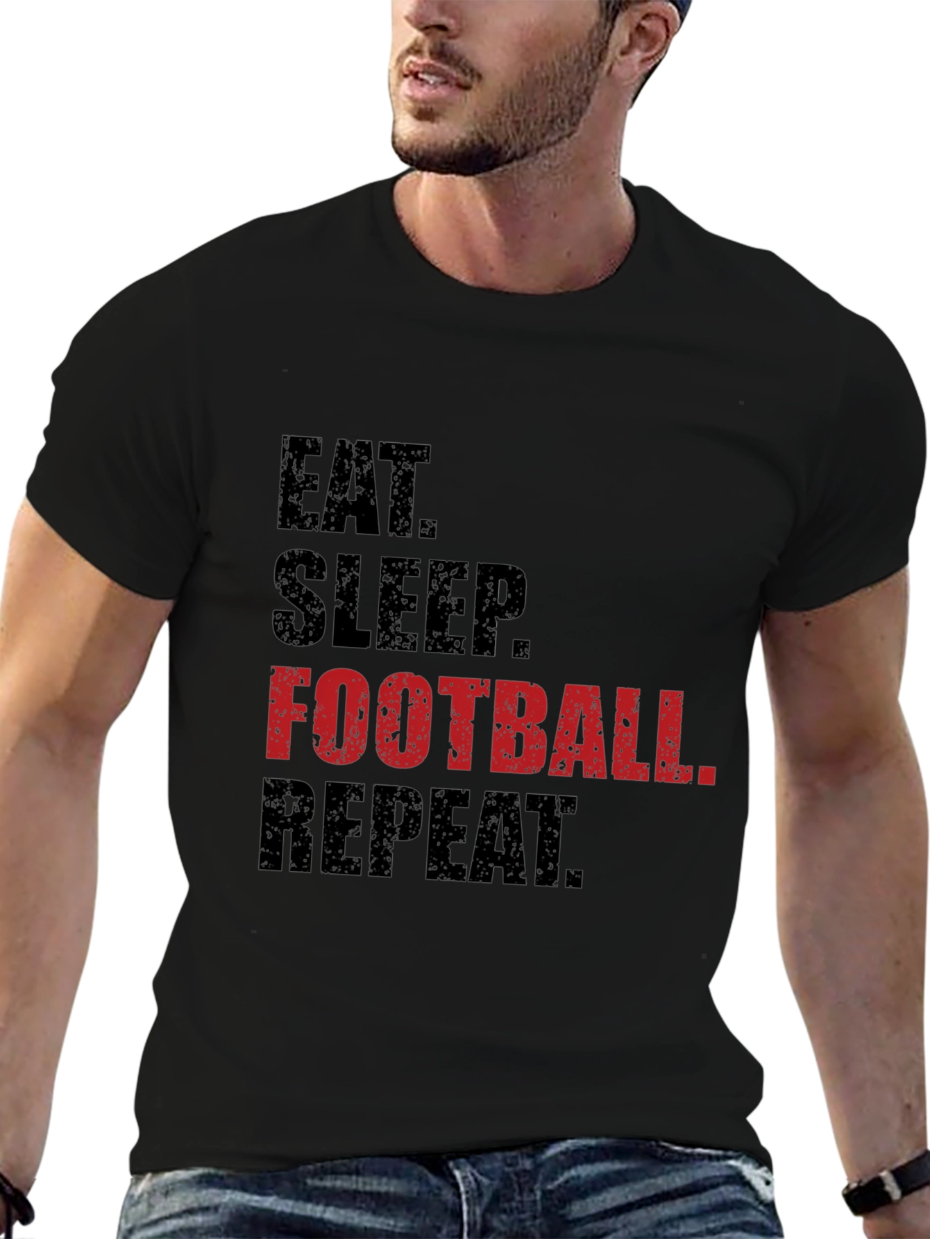 Eat Sleep Football Repeat Graphic Tee