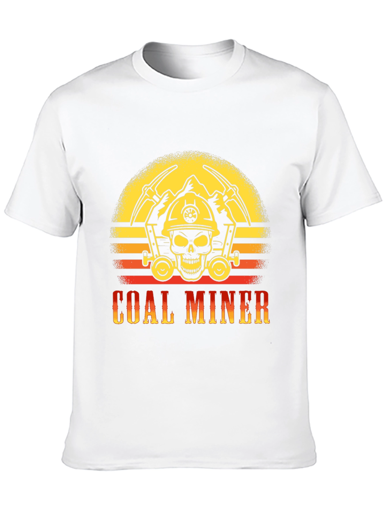 Coal Miner T-Shirt - Skull and Pickaxe Design