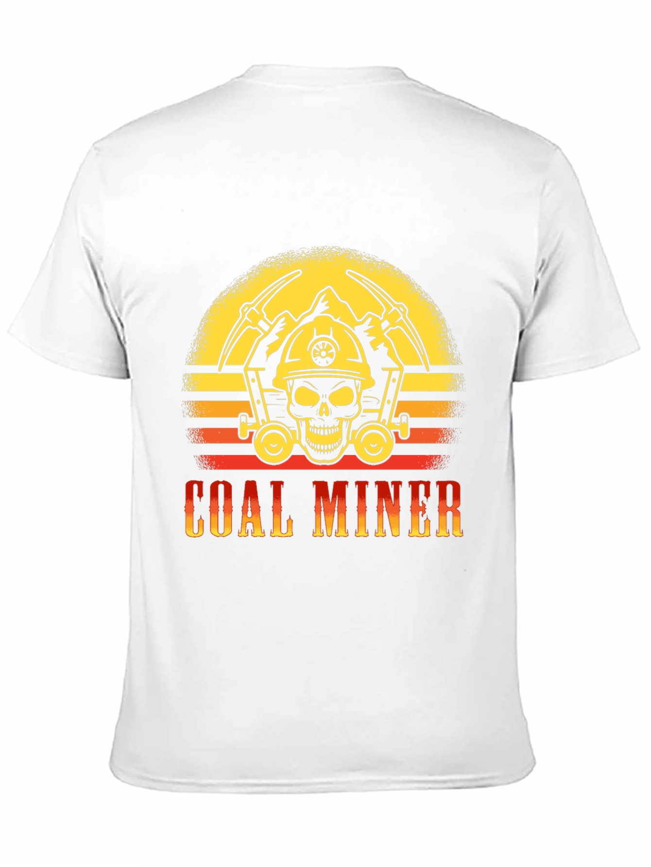 Coal Miner T-Shirt - Skull and Pickaxe Design