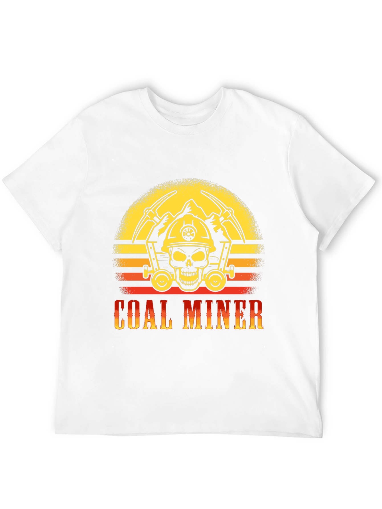 Coal Miner T-Shirt - Skull and Pickaxe Design