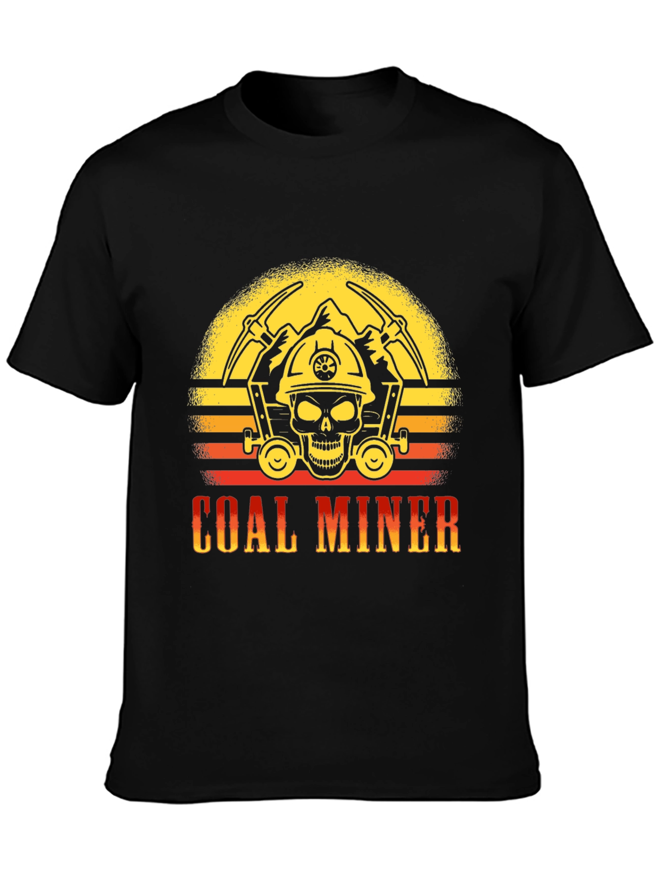 Coal Miner T-Shirt - Skull and Pickaxe Design