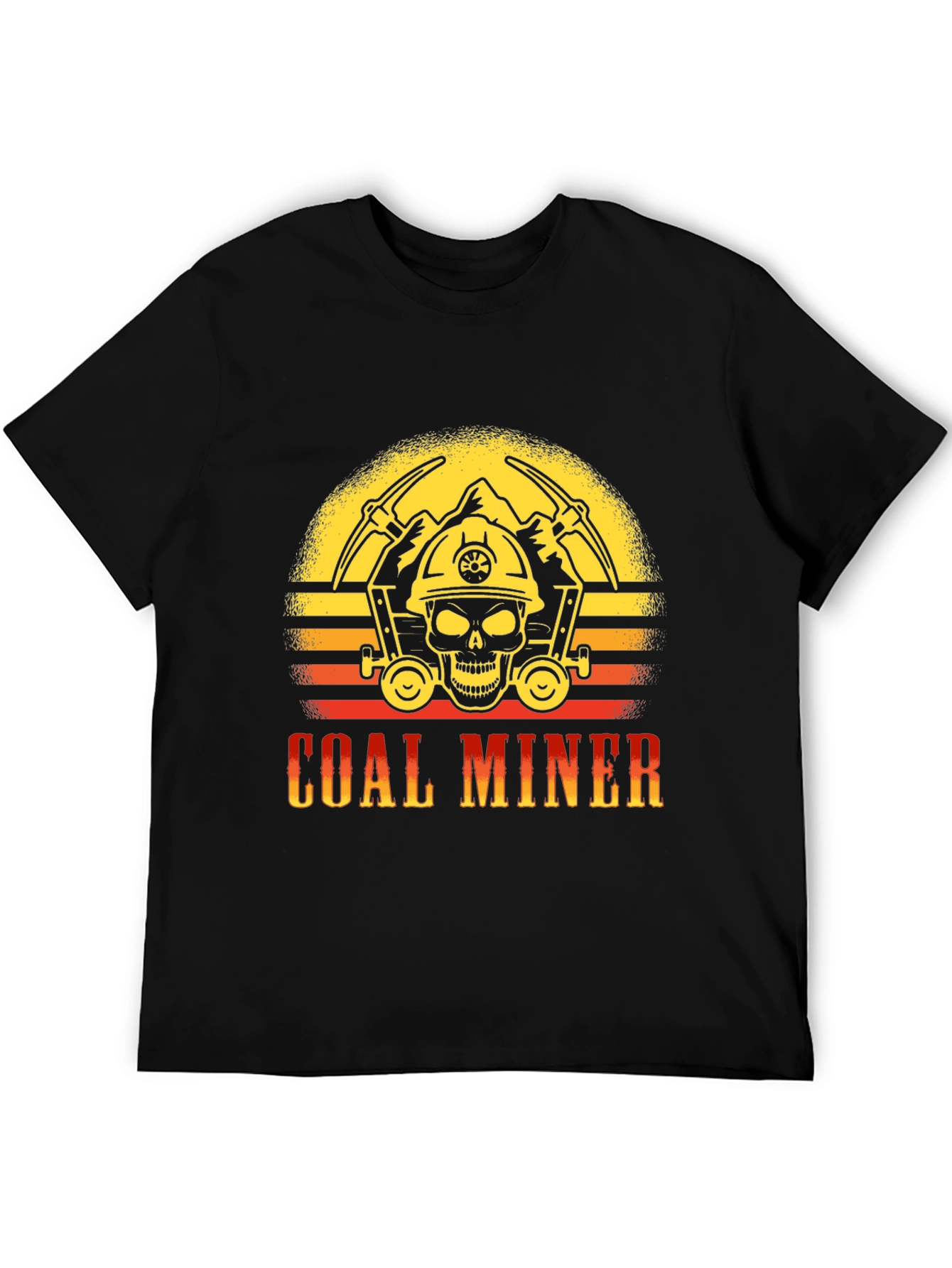 Coal Miner T-Shirt - Skull and Pickaxe Design