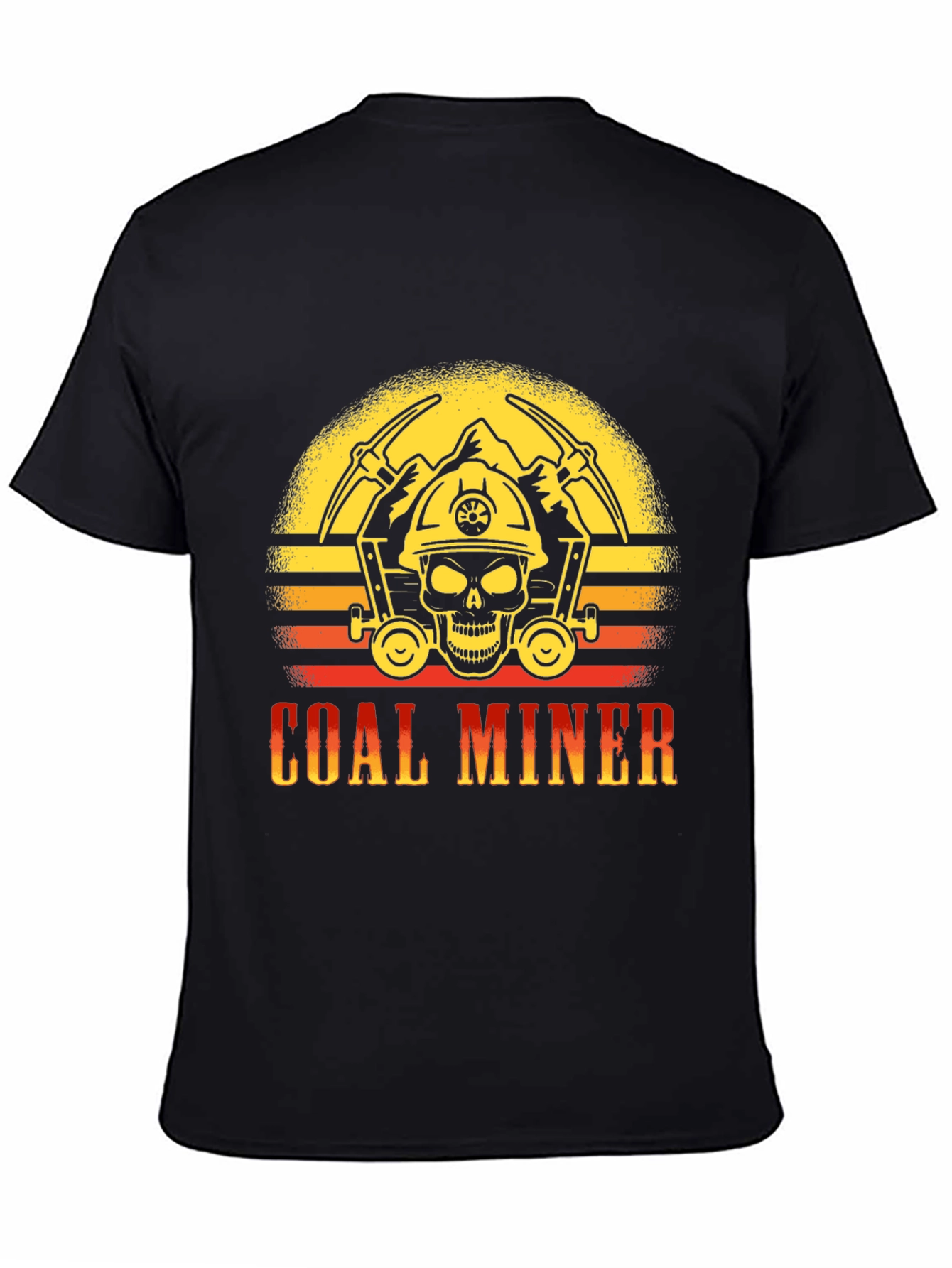 Coal Miner T-Shirt - Skull and Pickaxe Design
