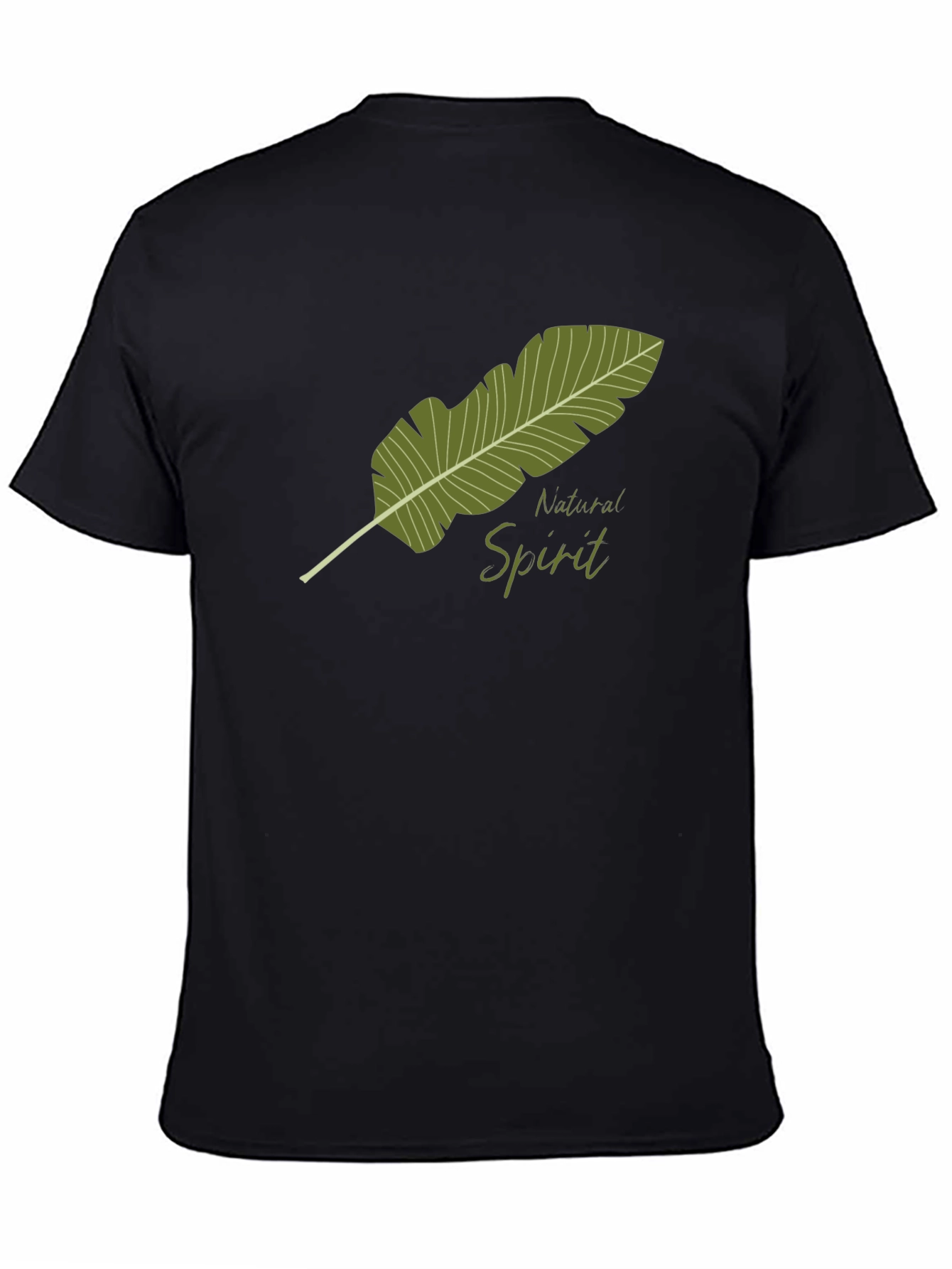 Natural Spirit Graphic Tee - Soft Black Cotton