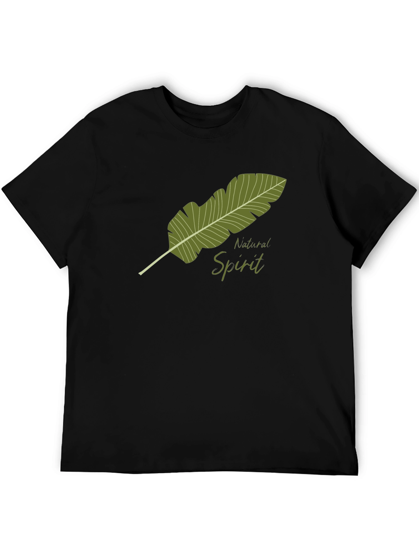 Natural Spirit Graphic Tee - Soft Black Cotton