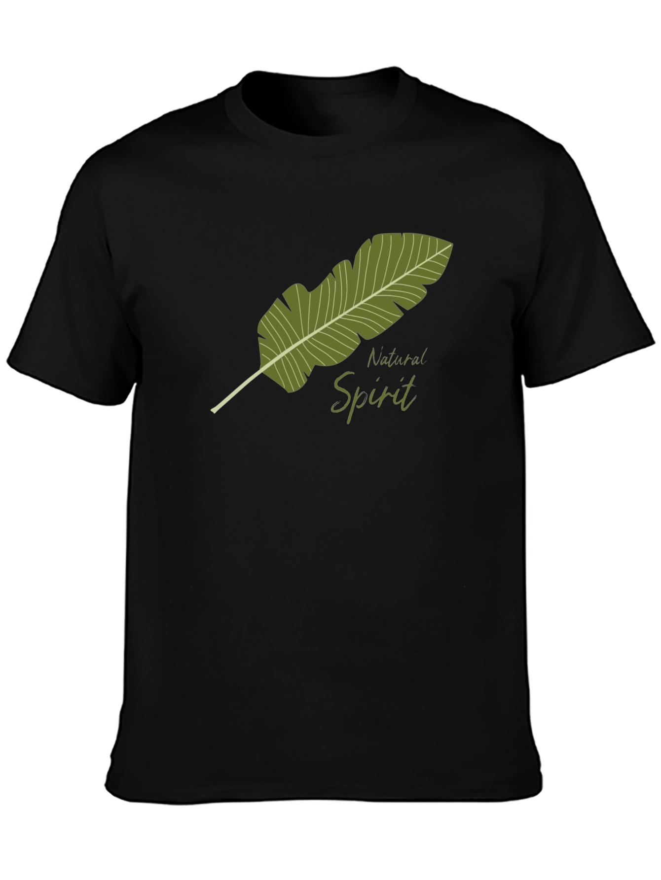 Natural Spirit Graphic Tee - Soft Black Cotton