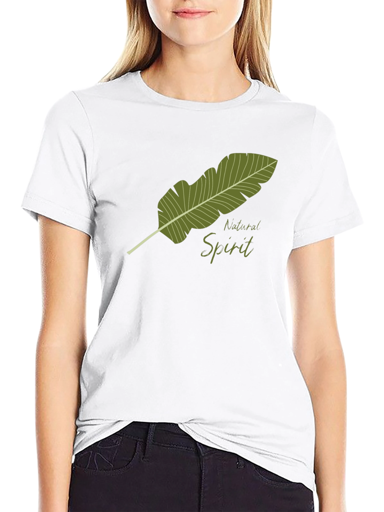 Natural Spirit Graphic Tee - Soft Black Cotton