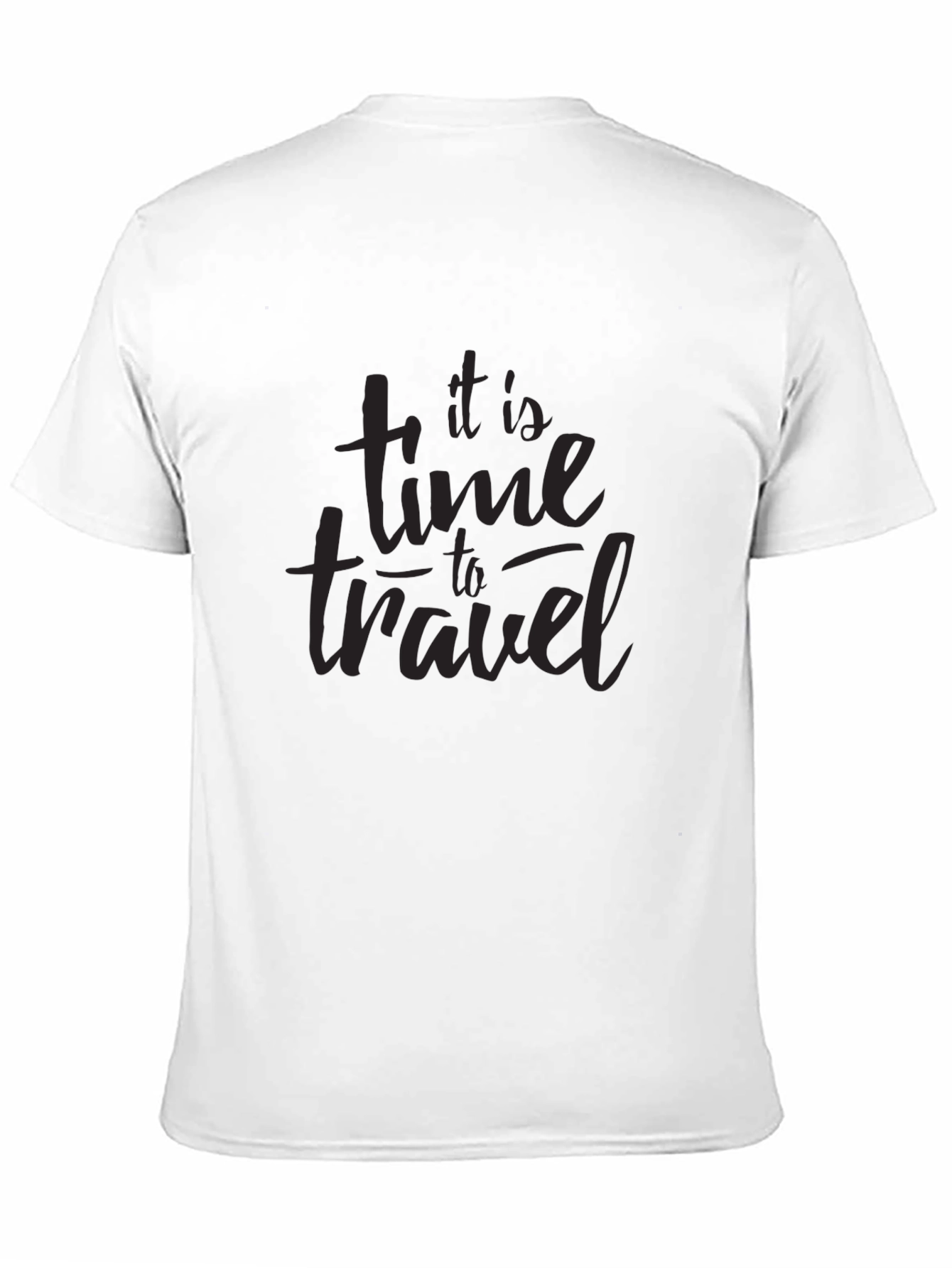 It Is Time To Travel Black Graphic T-Shirt