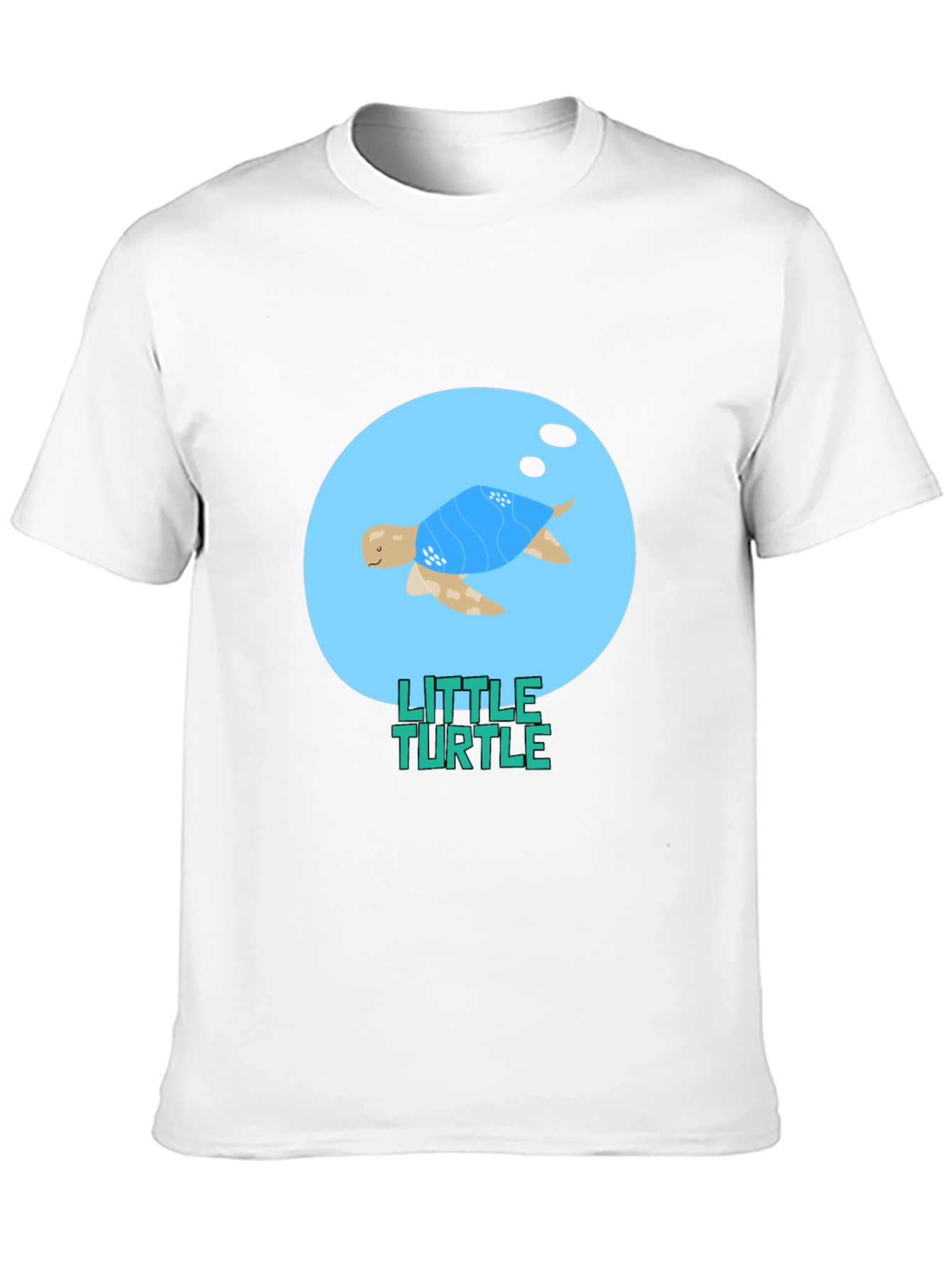 Cute Little Turtle Graphic Tee - Black Casual T-Shirt