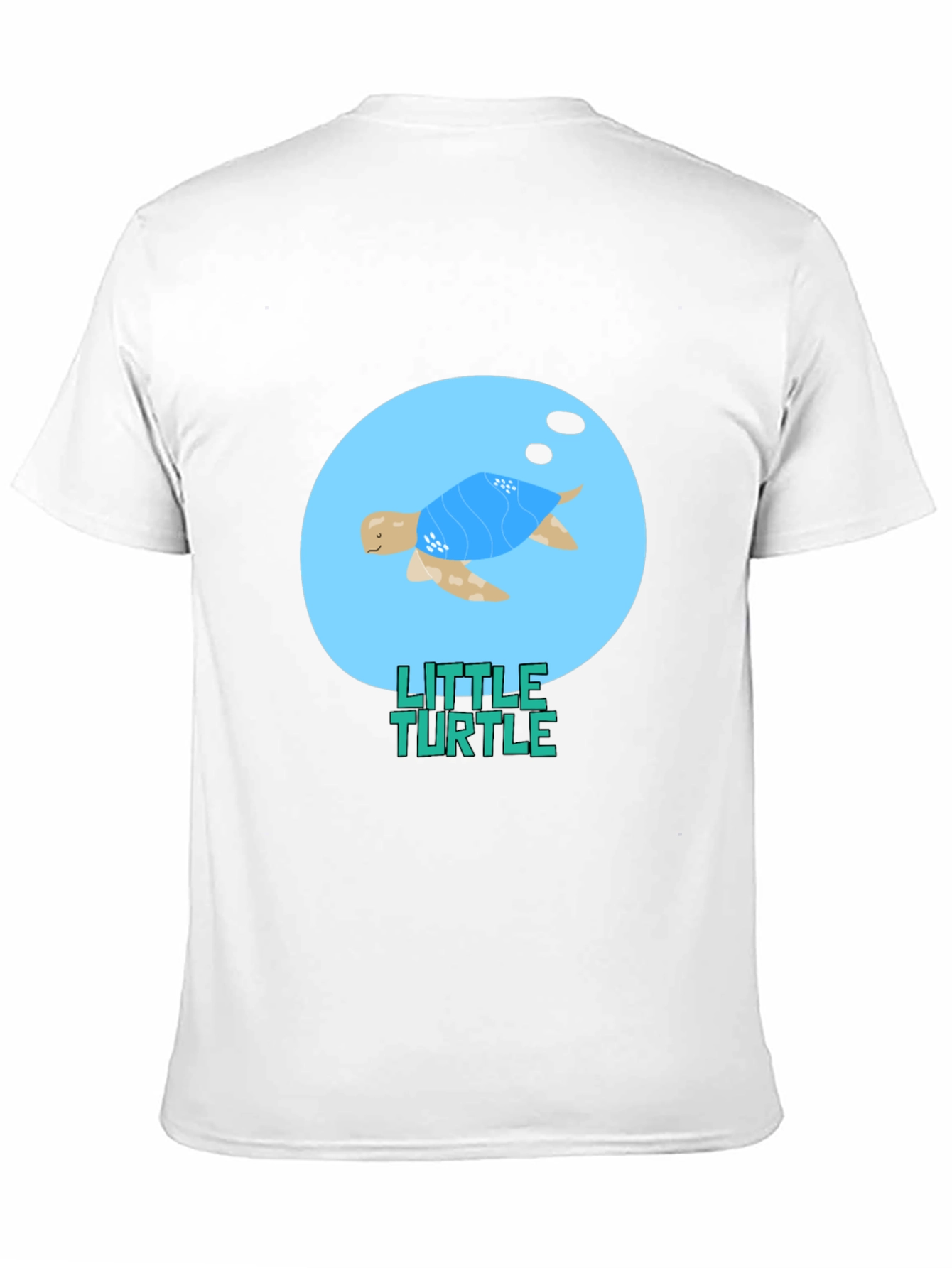 Cute Little Turtle Graphic Tee - Black Casual T-Shirt