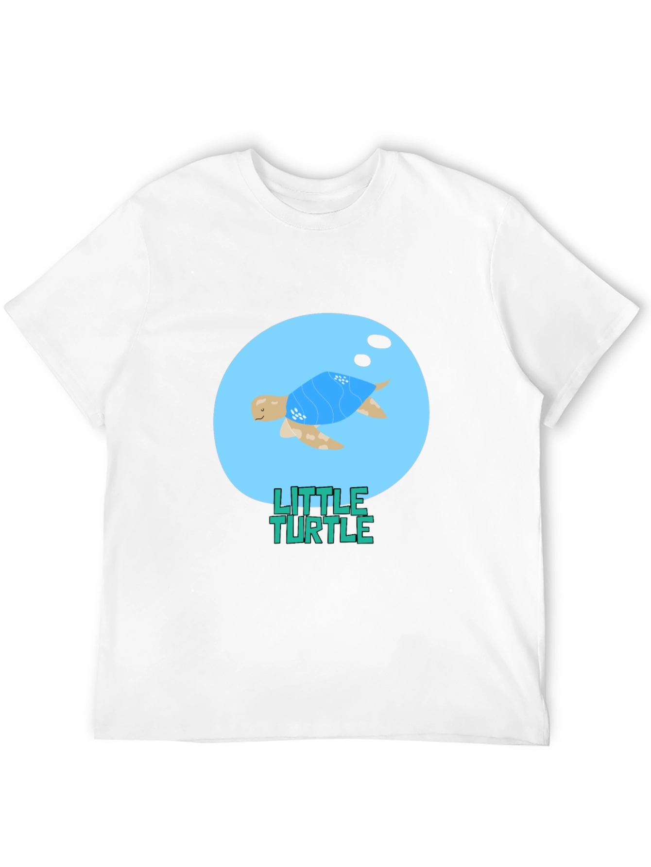 Cute Little Turtle Graphic Tee - Black Casual T-Shirt