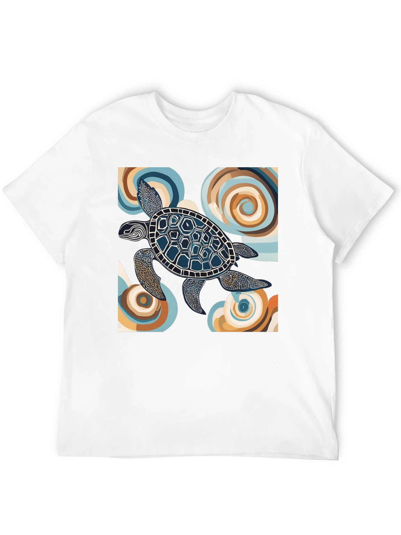 Abstract Turtle Graphic Tee - Black