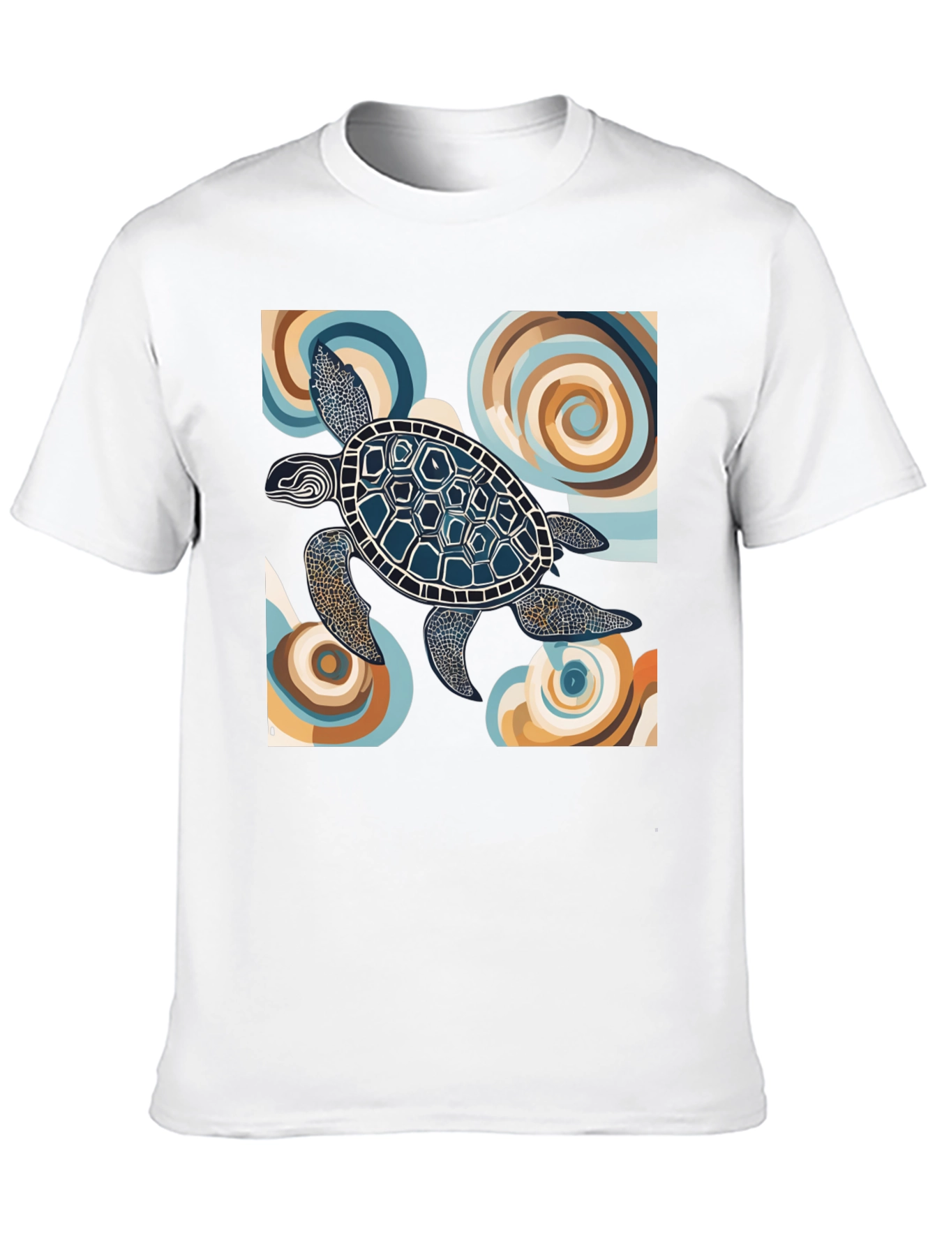 Abstract Turtle Graphic Tee - Black